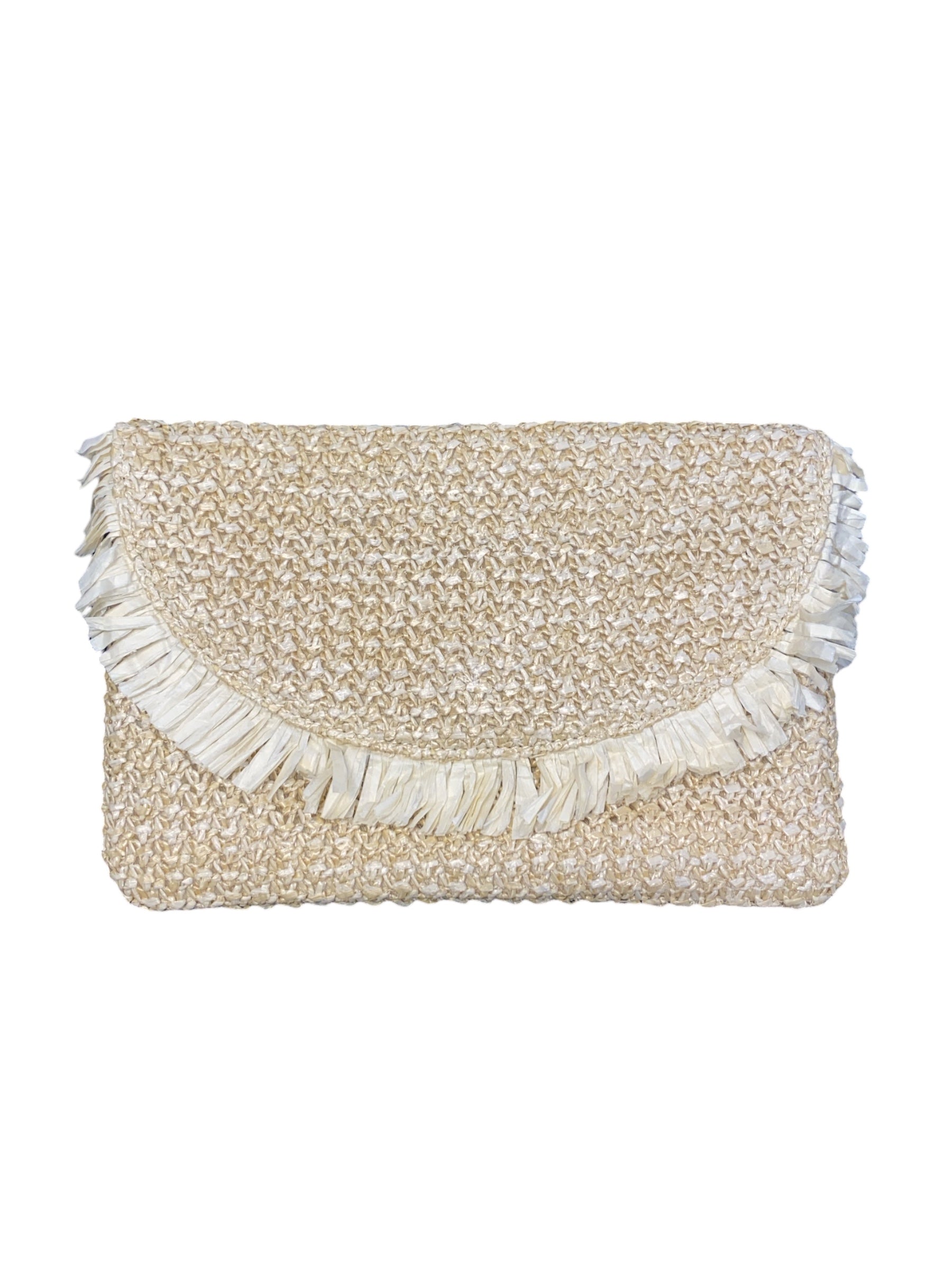 tan Beachly Woven clutch
