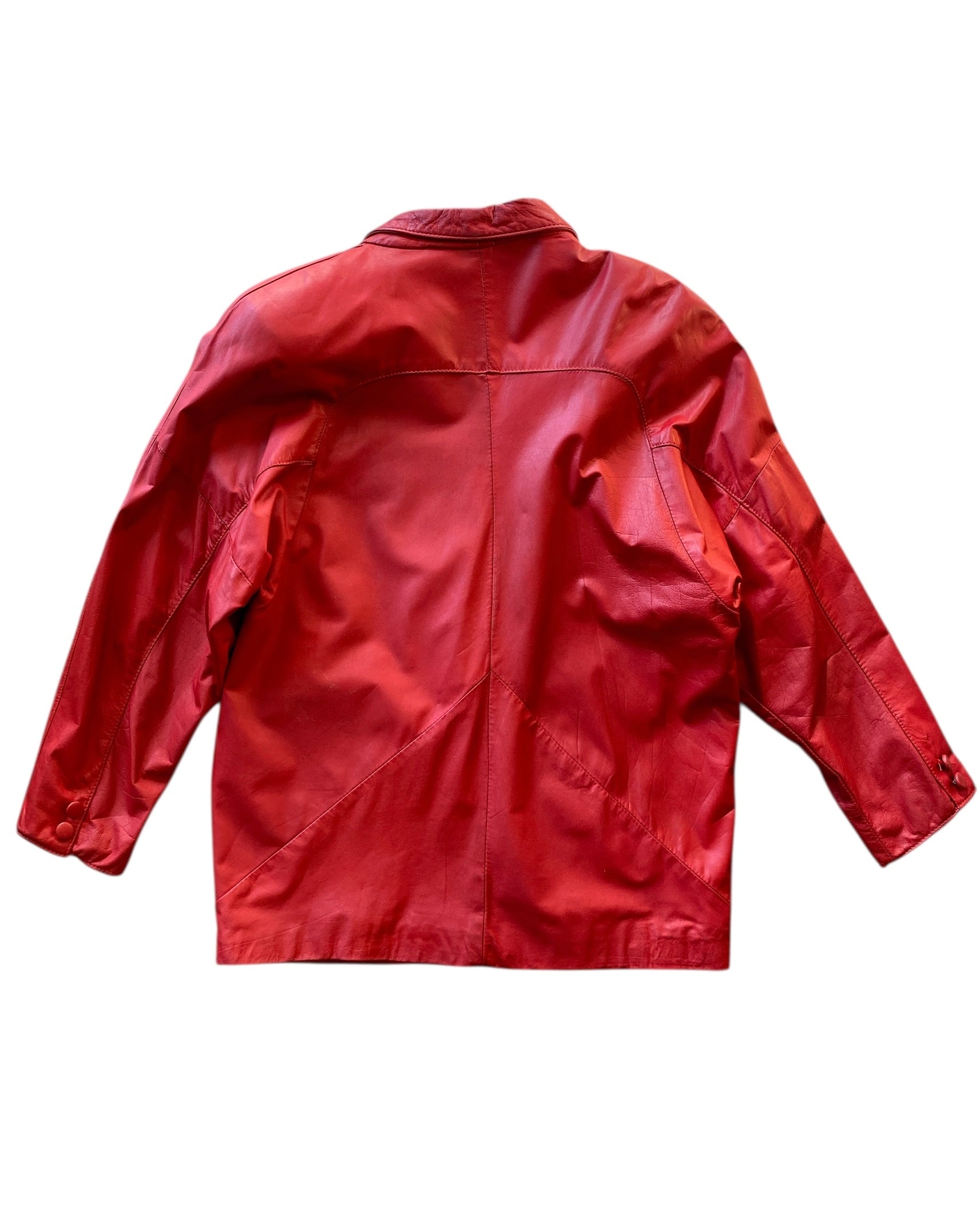 Red Comint Leather blazer, L