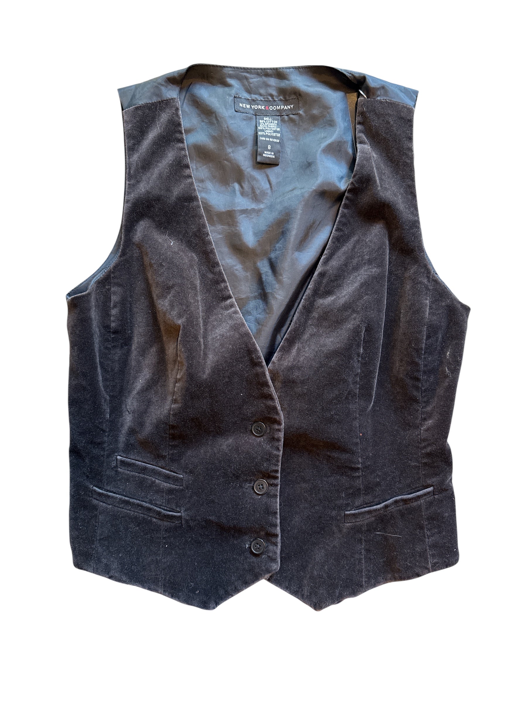 black New York & co velour vest, 8