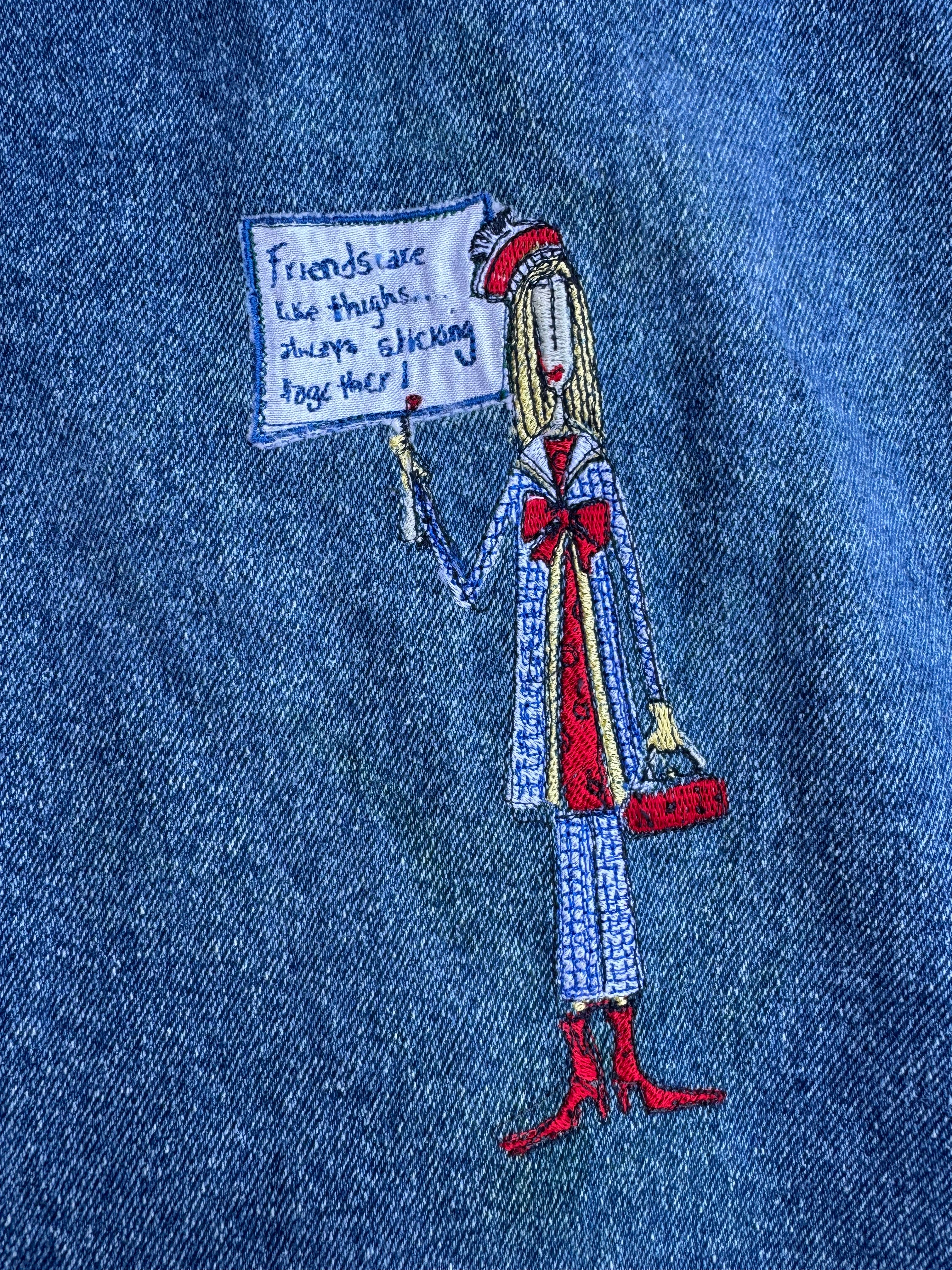 blue paul harris fun ladies vtg denim jacket!, m