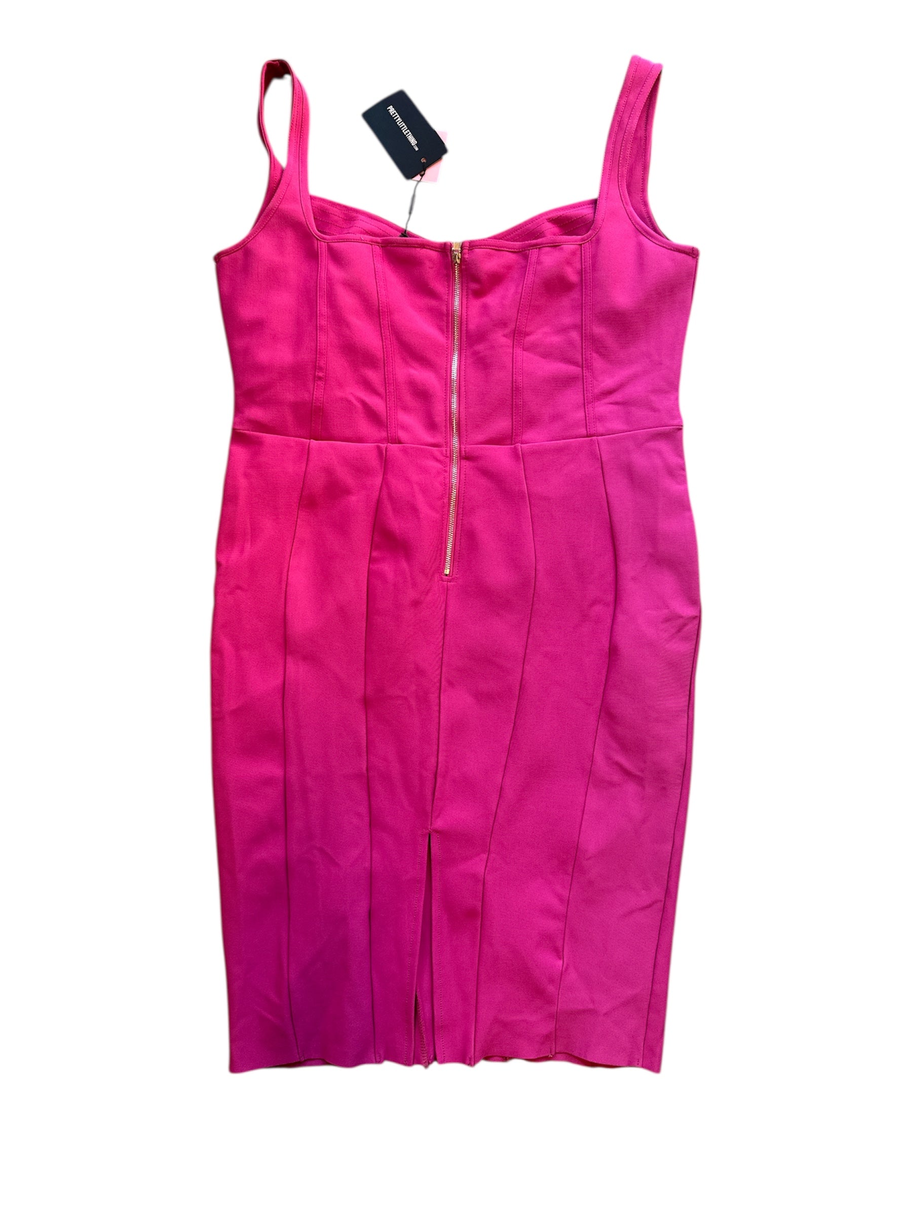 pink prettylittlething nwt bodycon faux structure dress, 20