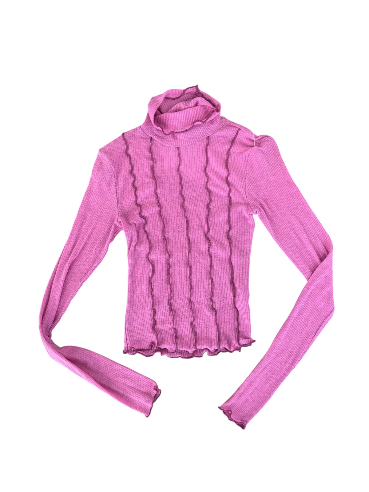 pink purpl out from under surge stitch ribbed ls, xs