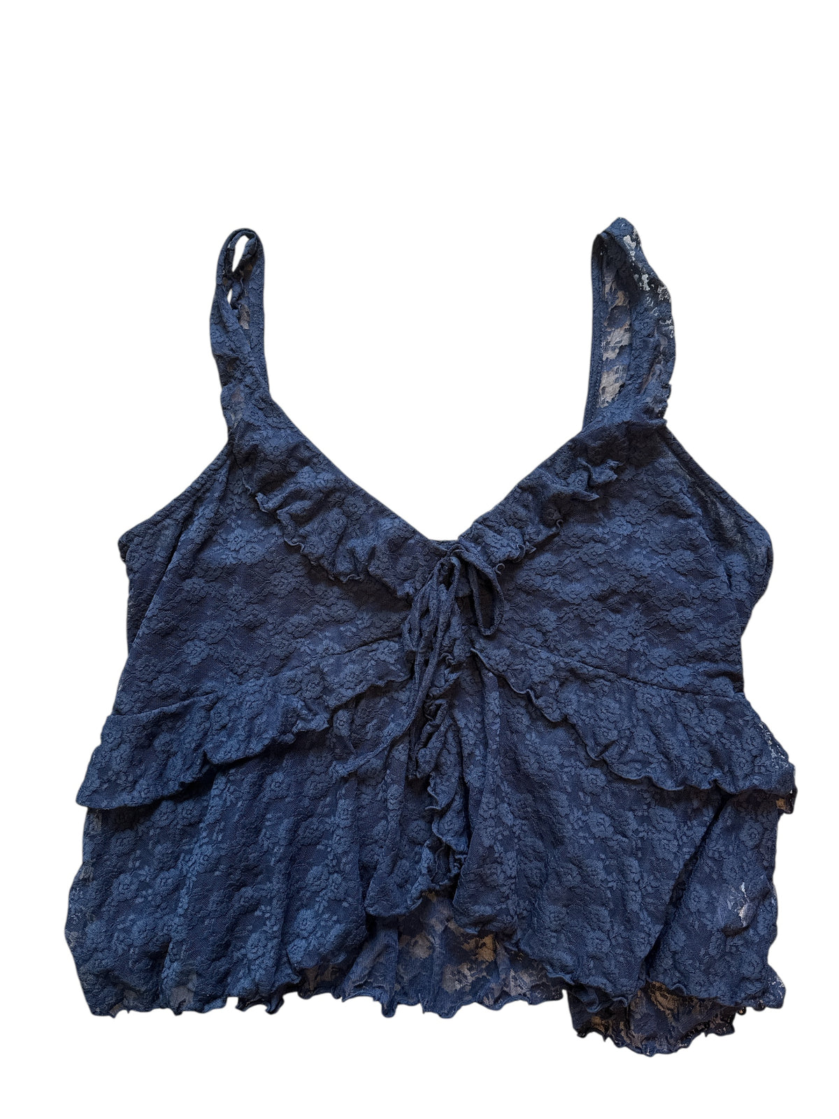 navy old navy lace tie v neck top, xxl
