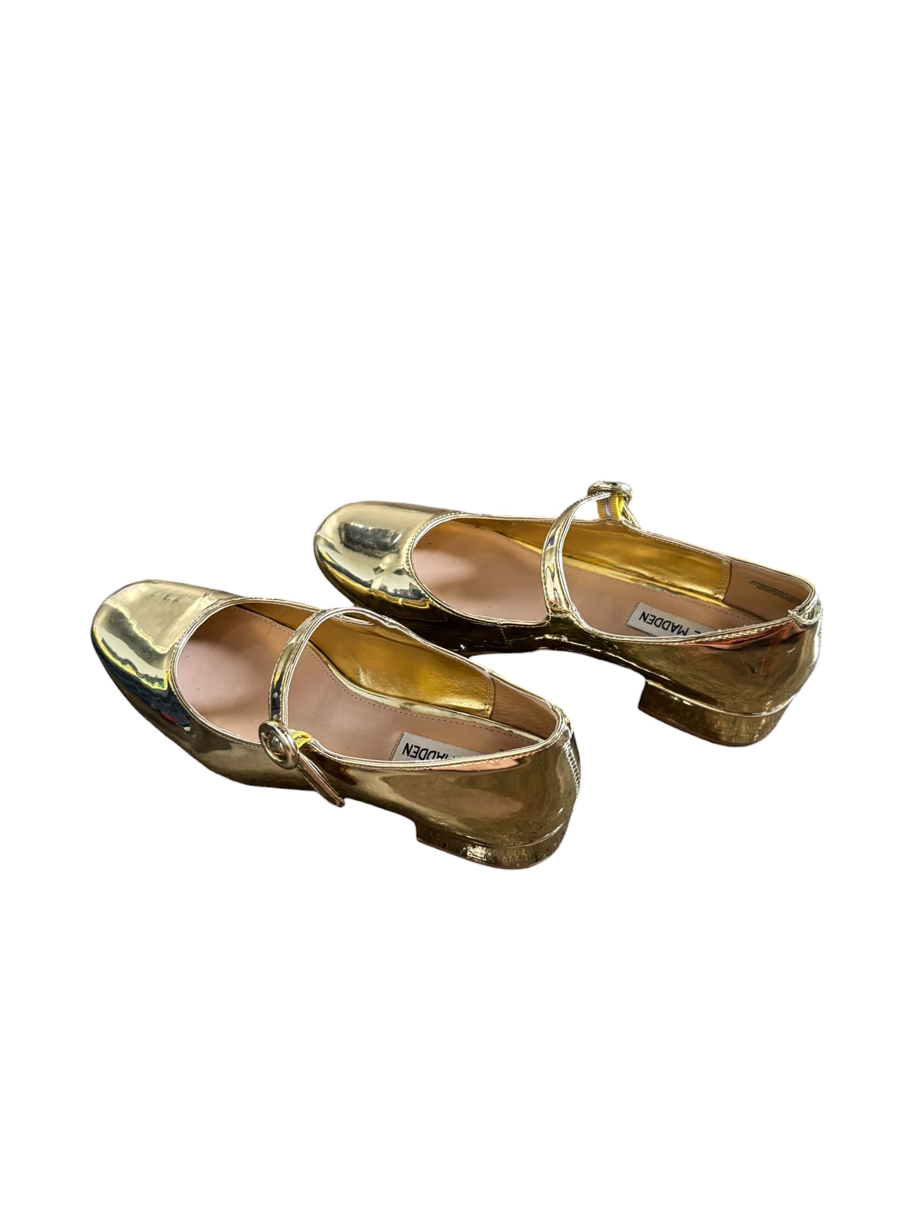 gold steve madden metallic mary janes, 8