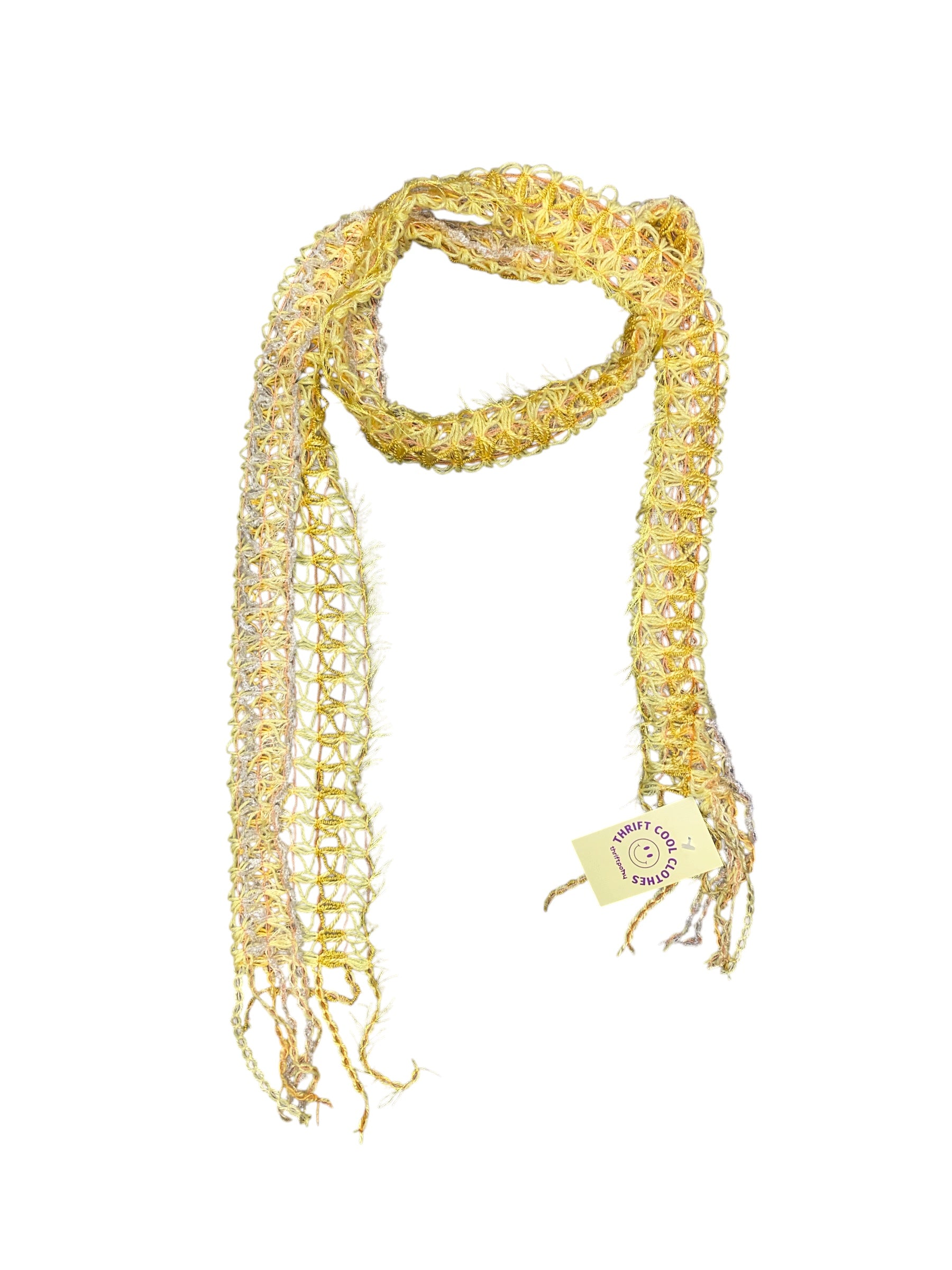 yellow  frilly scarf