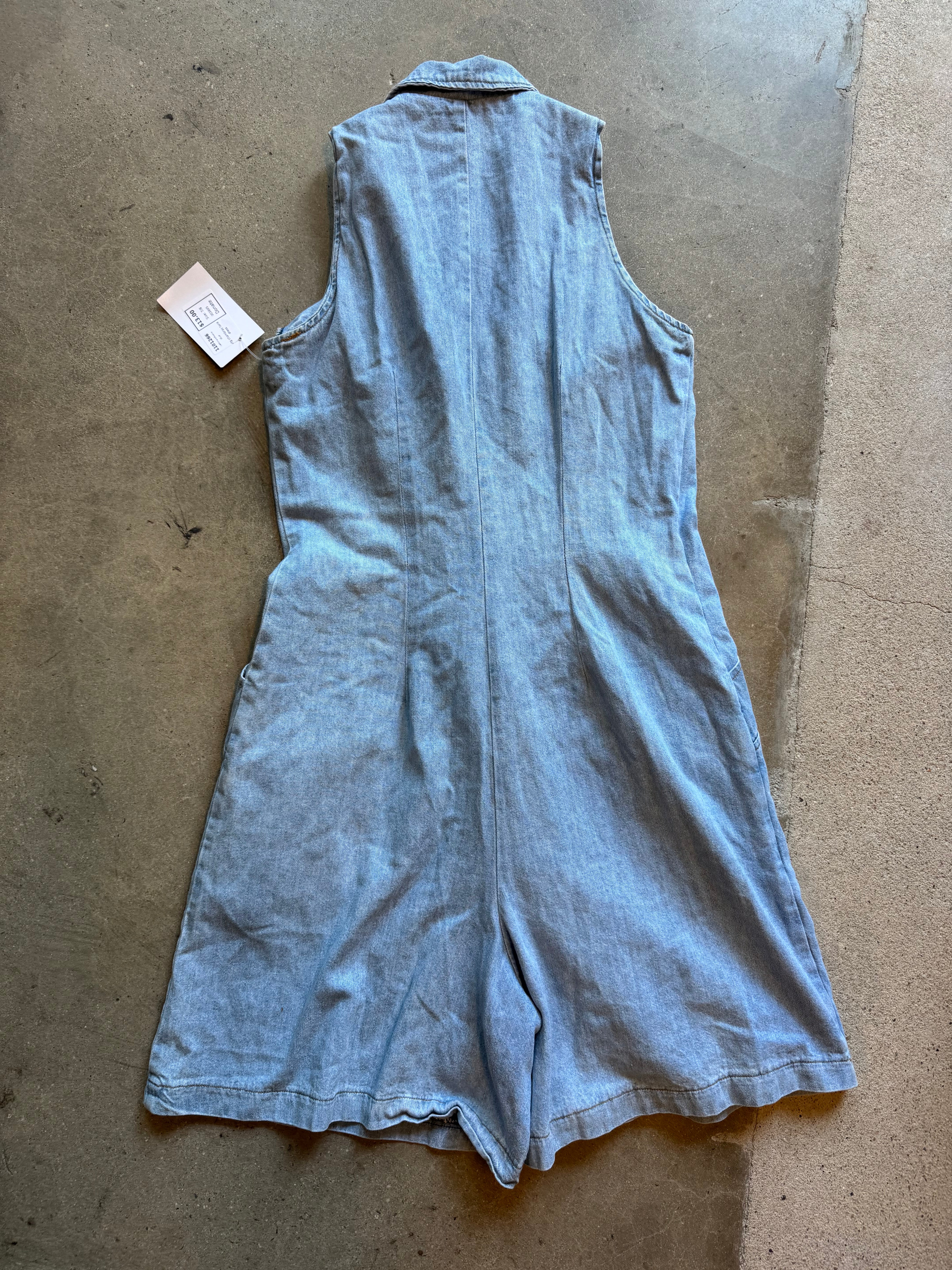 blue california influence vtg chambray tank dress, 7/8