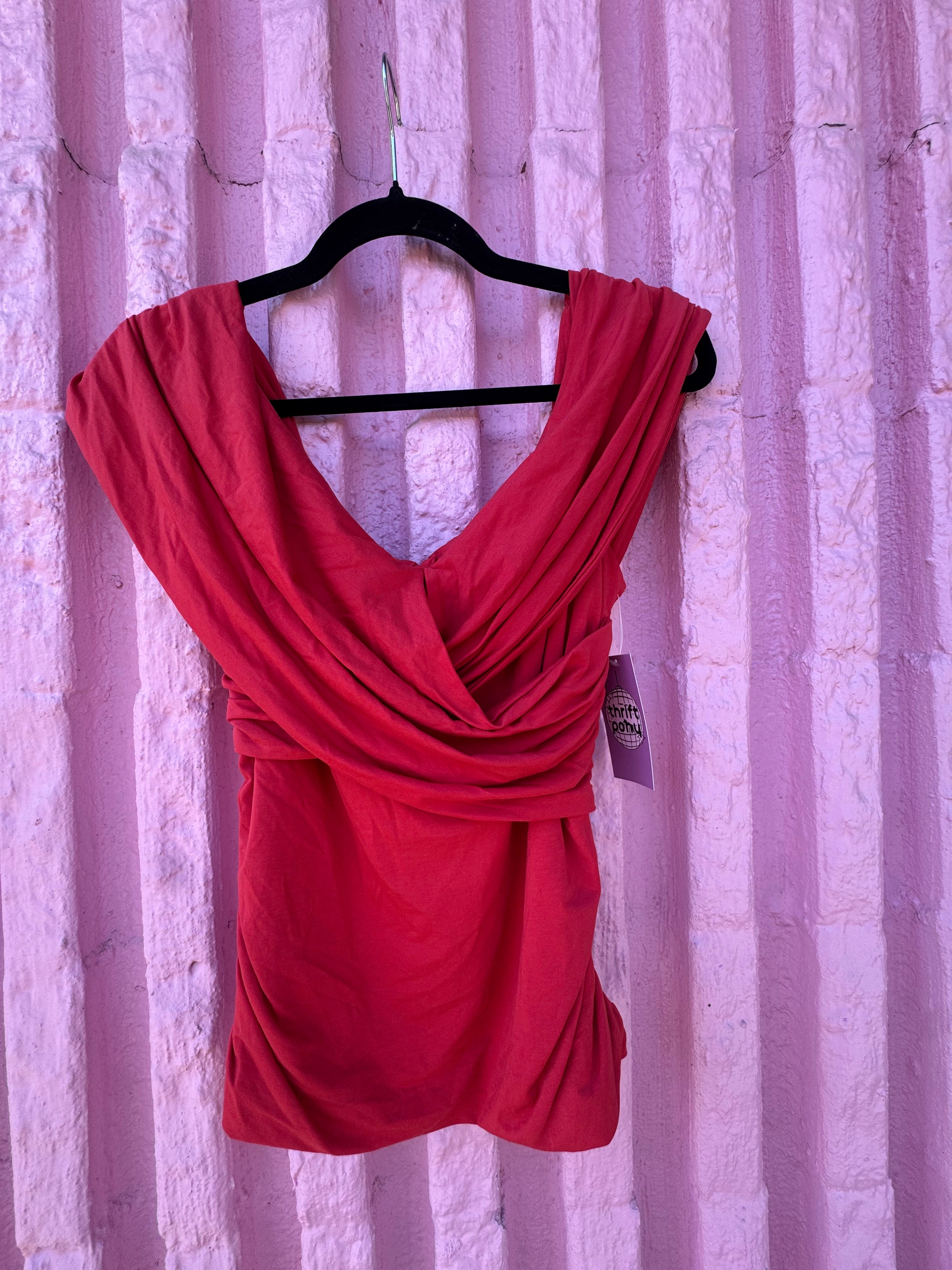 red Ambercrombie & fitch off the shoulder top, L
