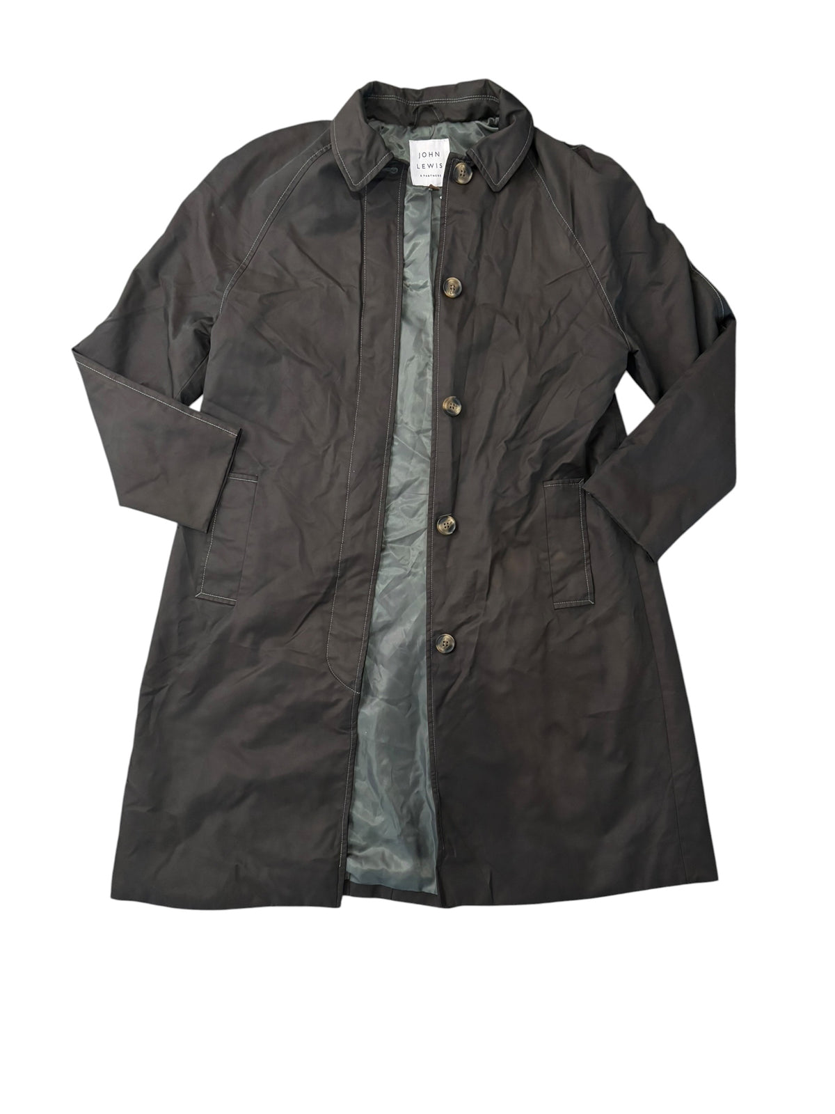 brown john lewis windbreaker long coat, 8
