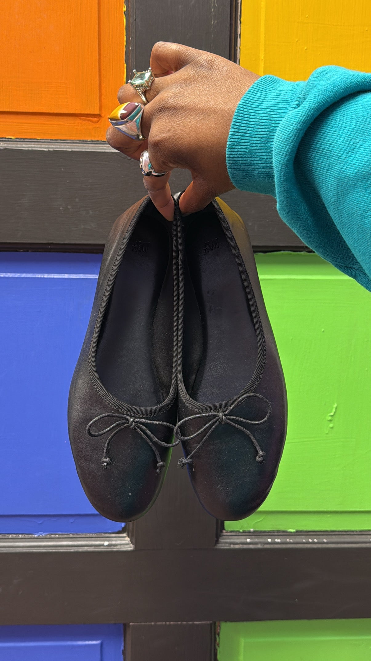 Black Hm Cute sweetie bow flats, 7