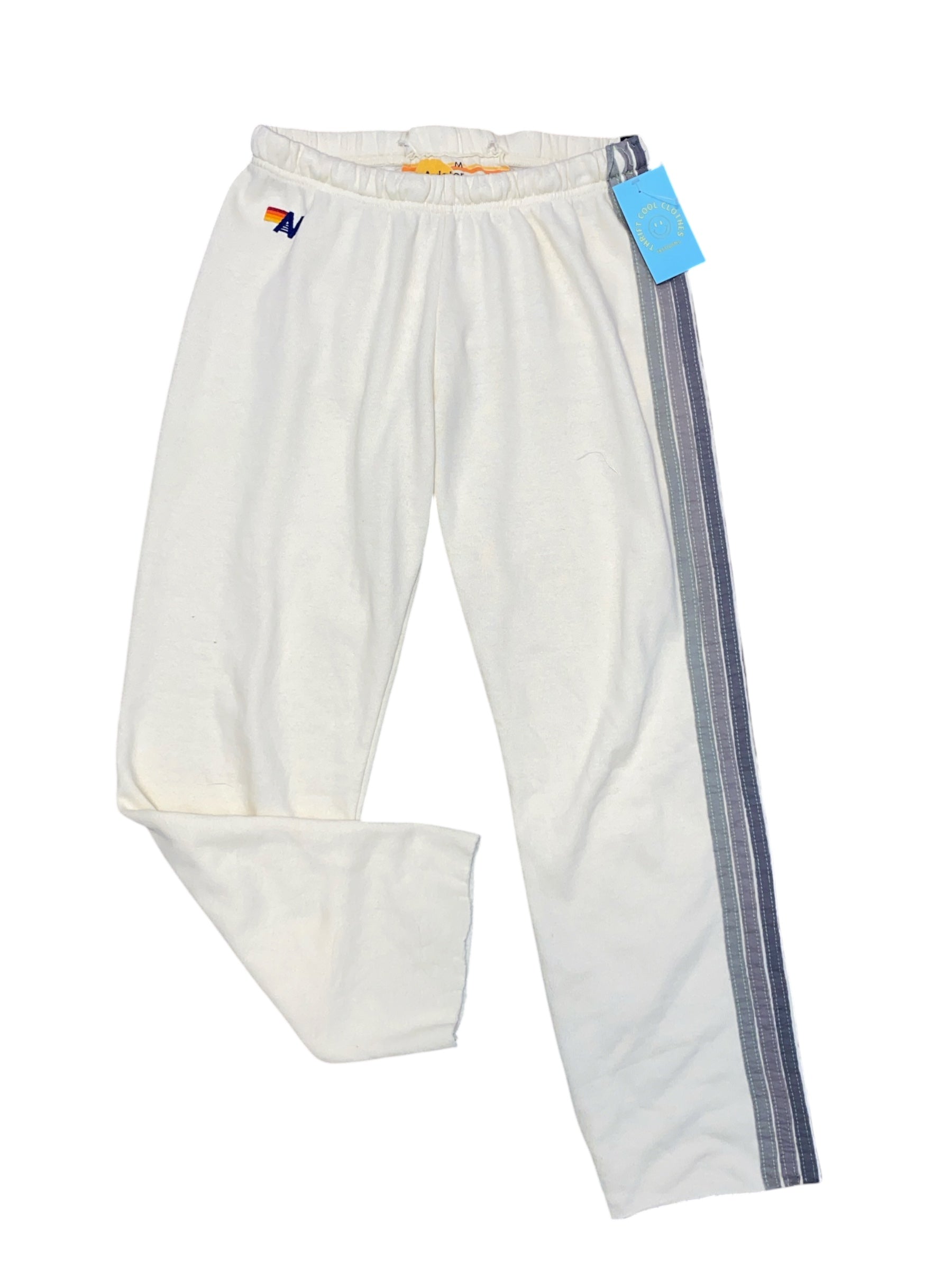 yellow aviator nation racer stripe lounge pants, M