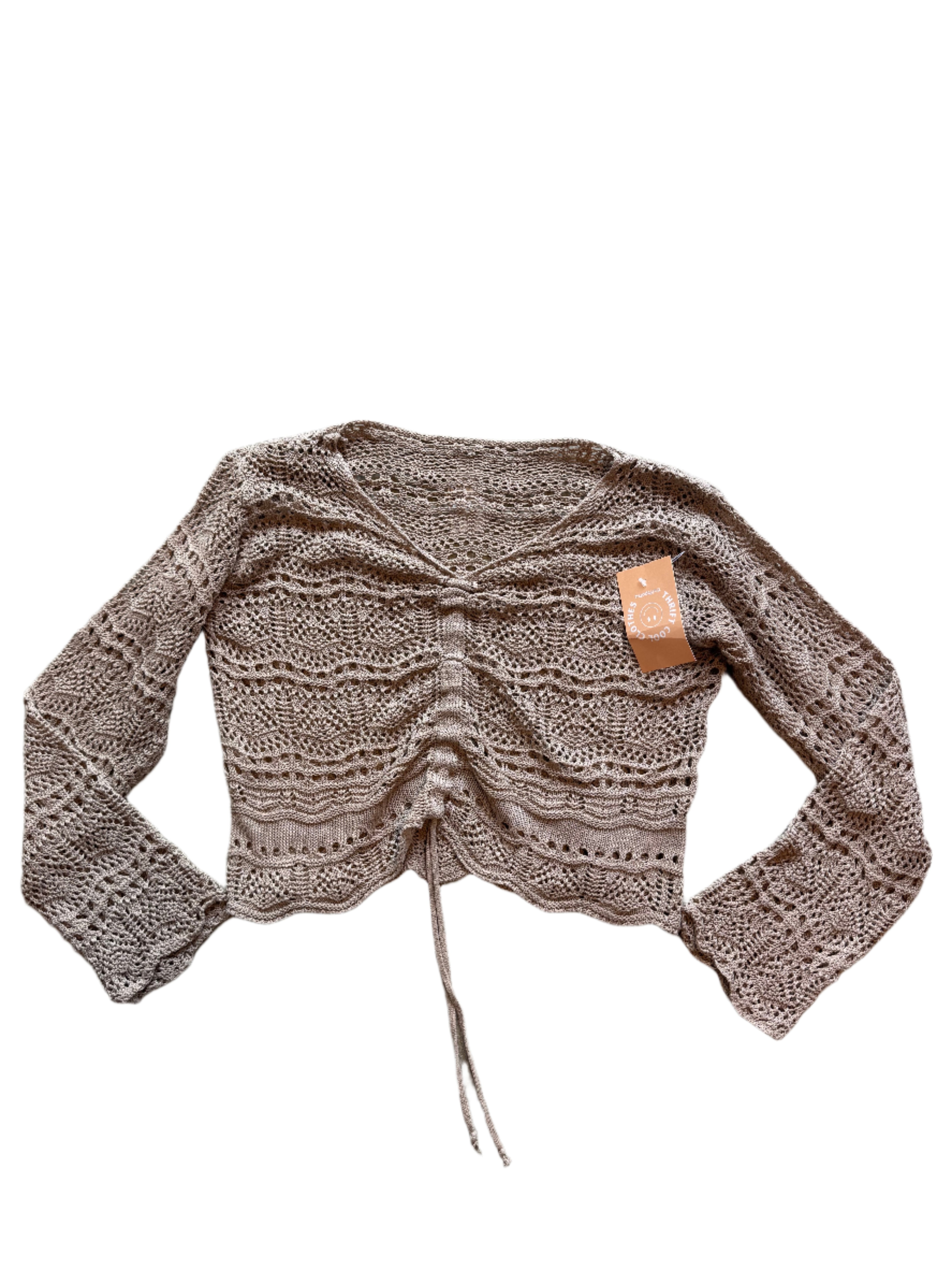 brown  crochet top, m