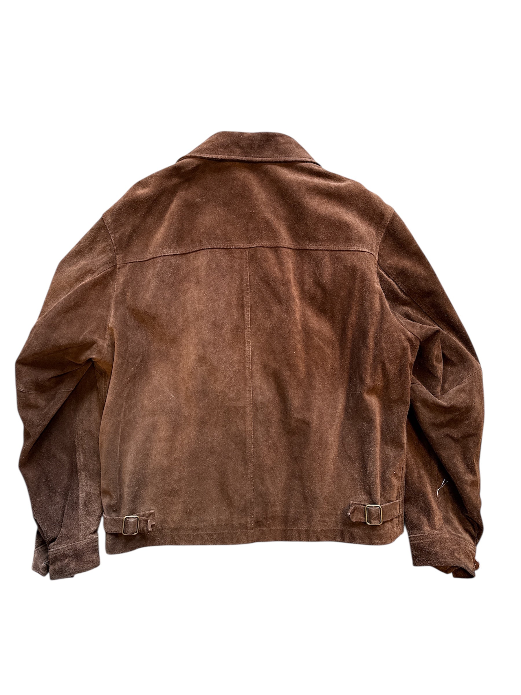 brown gap genuine suede leather zip up, m