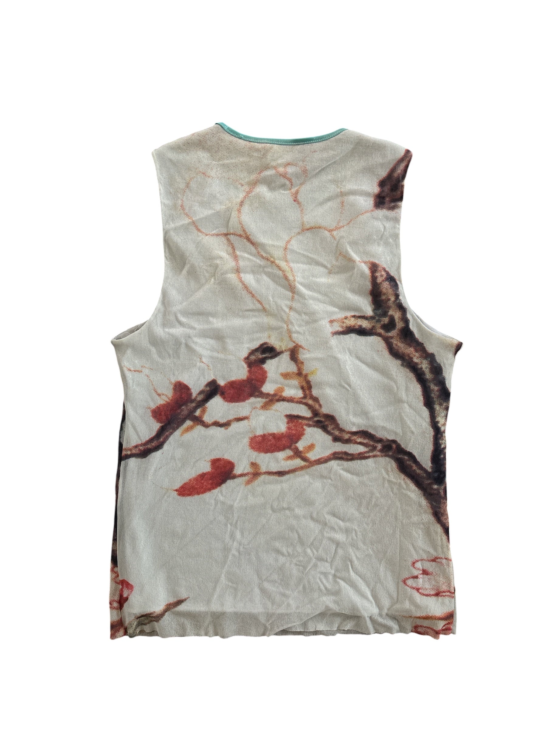 White Vividness tam Printed tank
