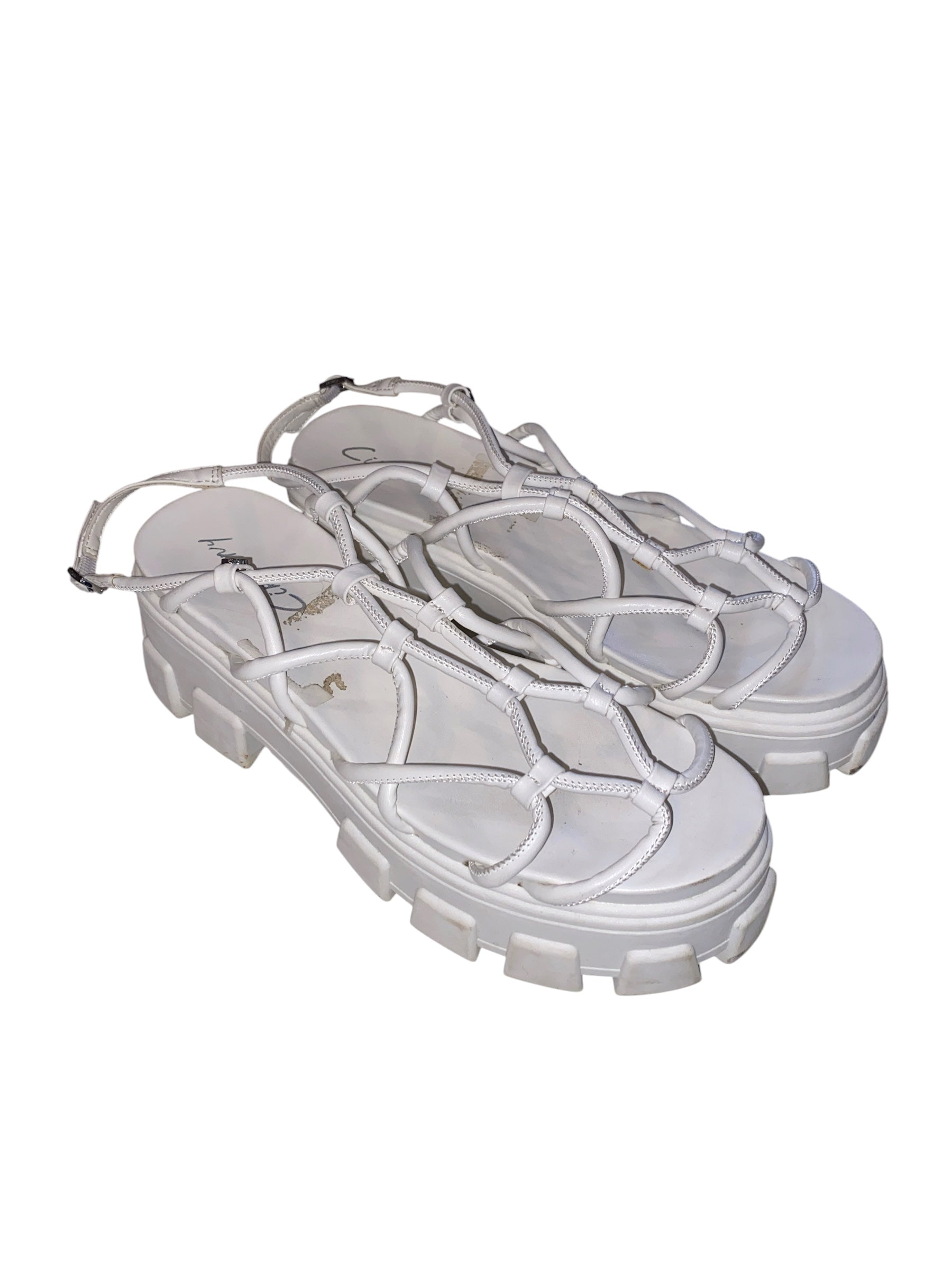 white Circus ny chunky lace up sandal, 8.5