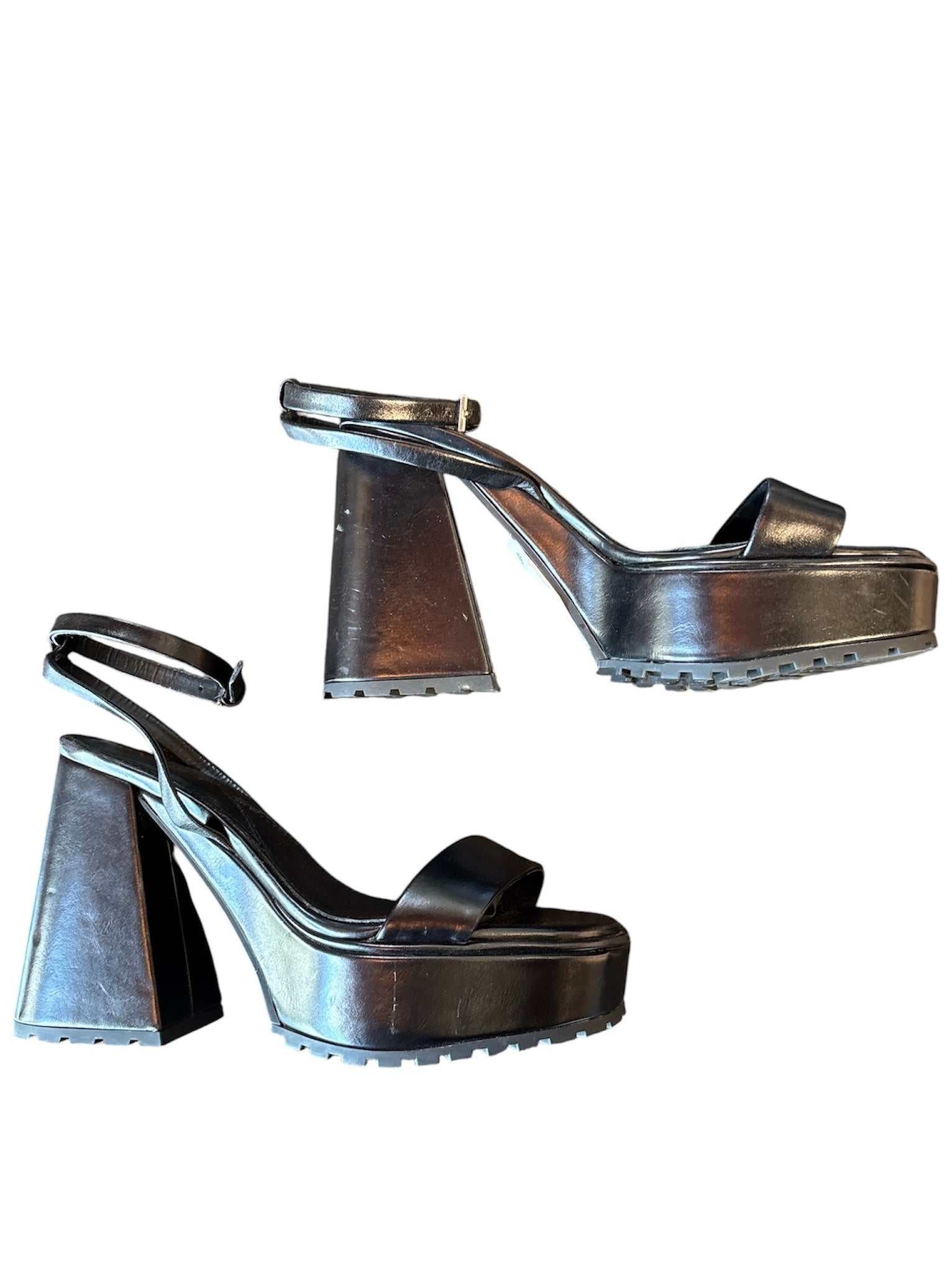 black zara platform sandals, 39