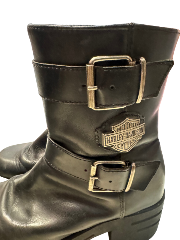 Harley Davidson vintage chunky women's platform motorcycle boots, size 8 women's