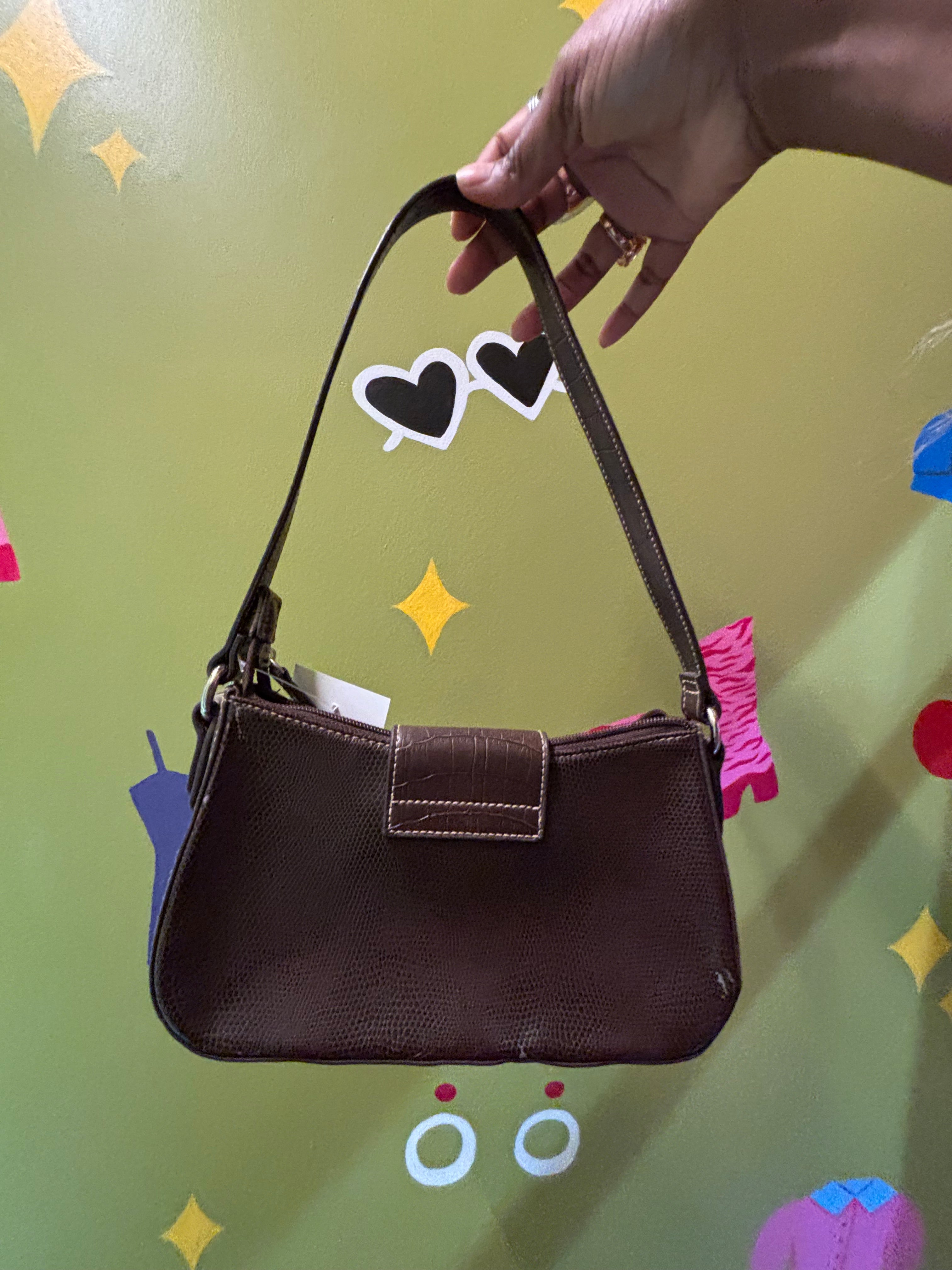 Brown Apt 9 Mini croc print purse
