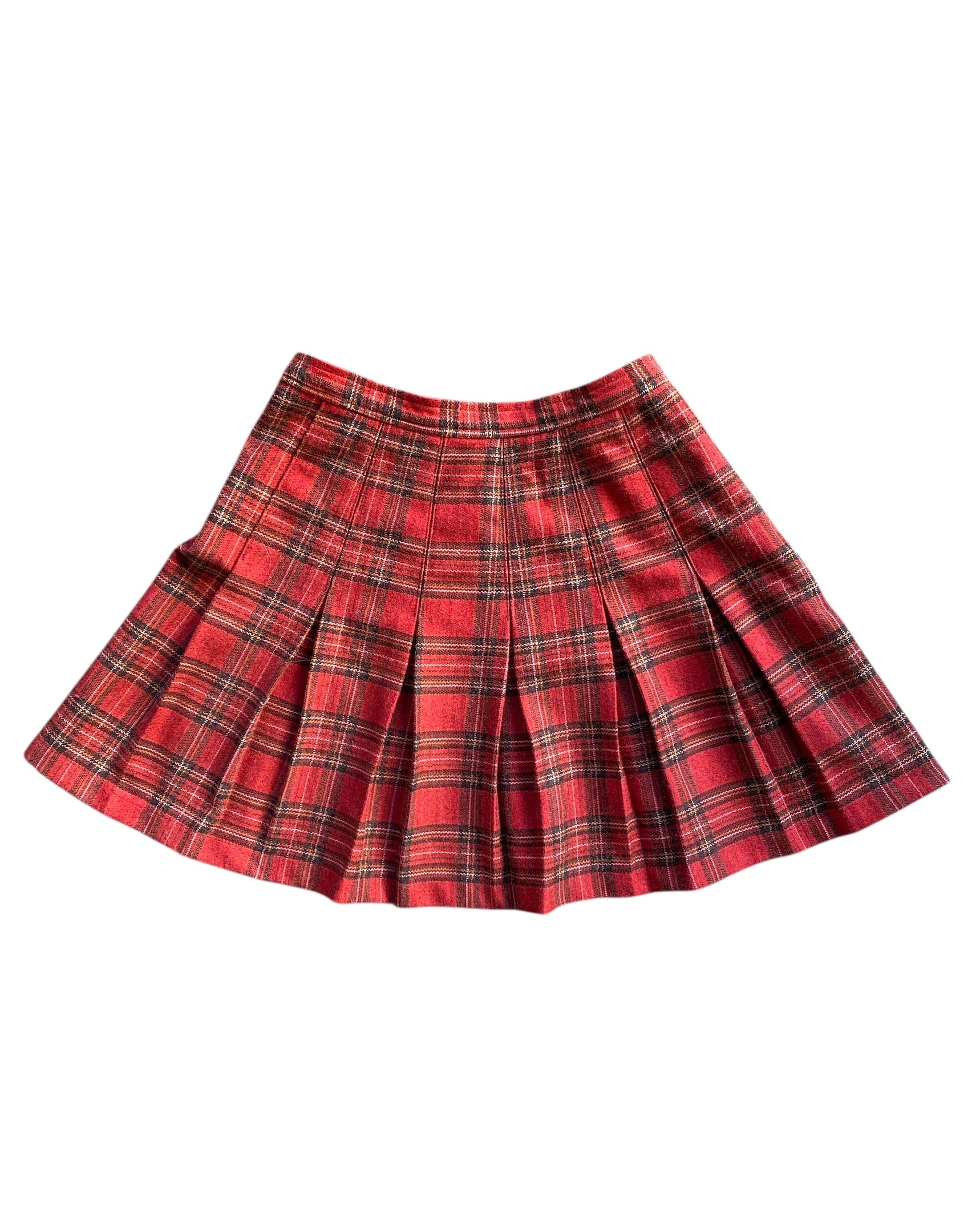 Red  Textured plaid mini skirt, M/l
