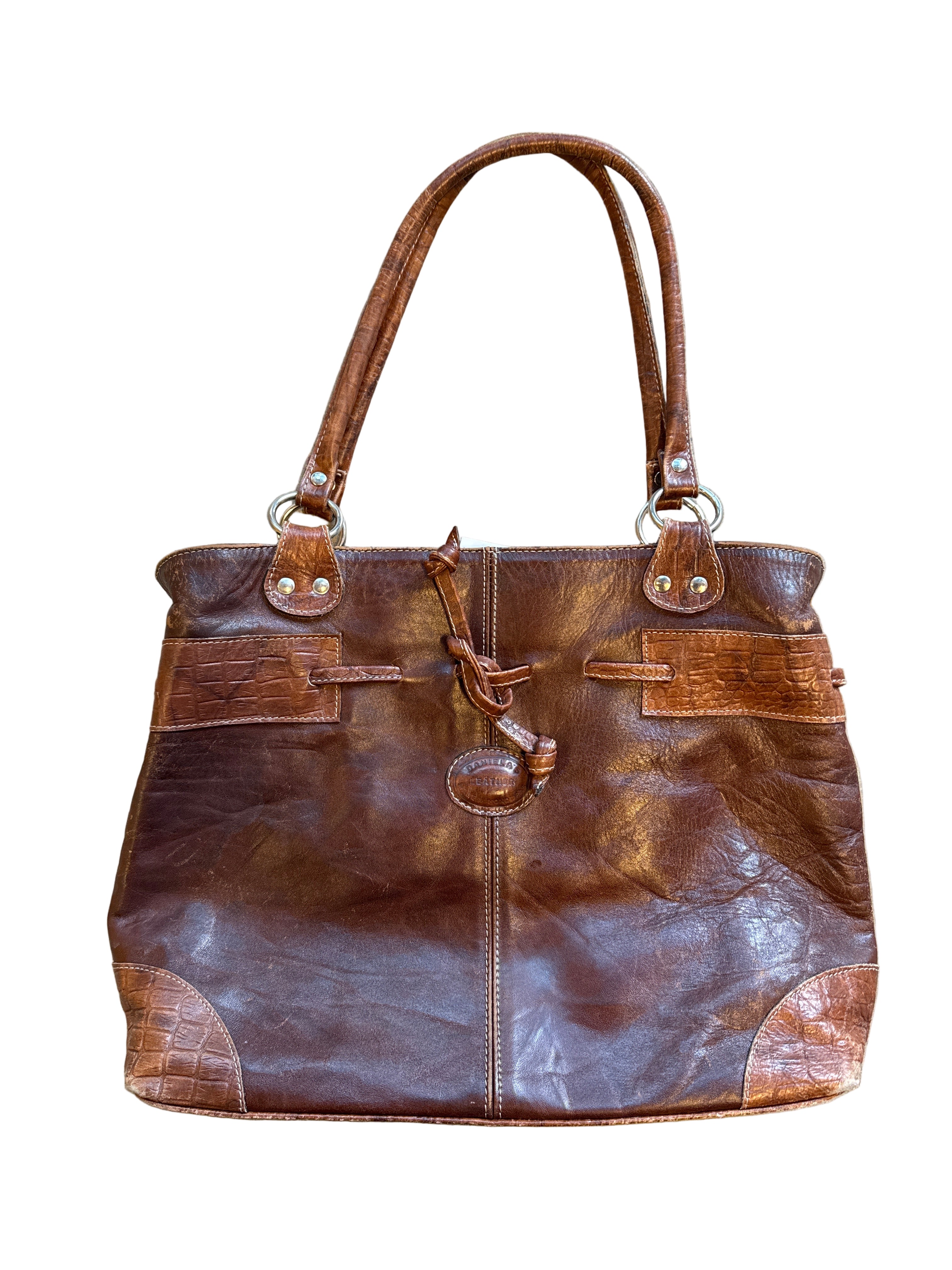 brown danielas leather handbag