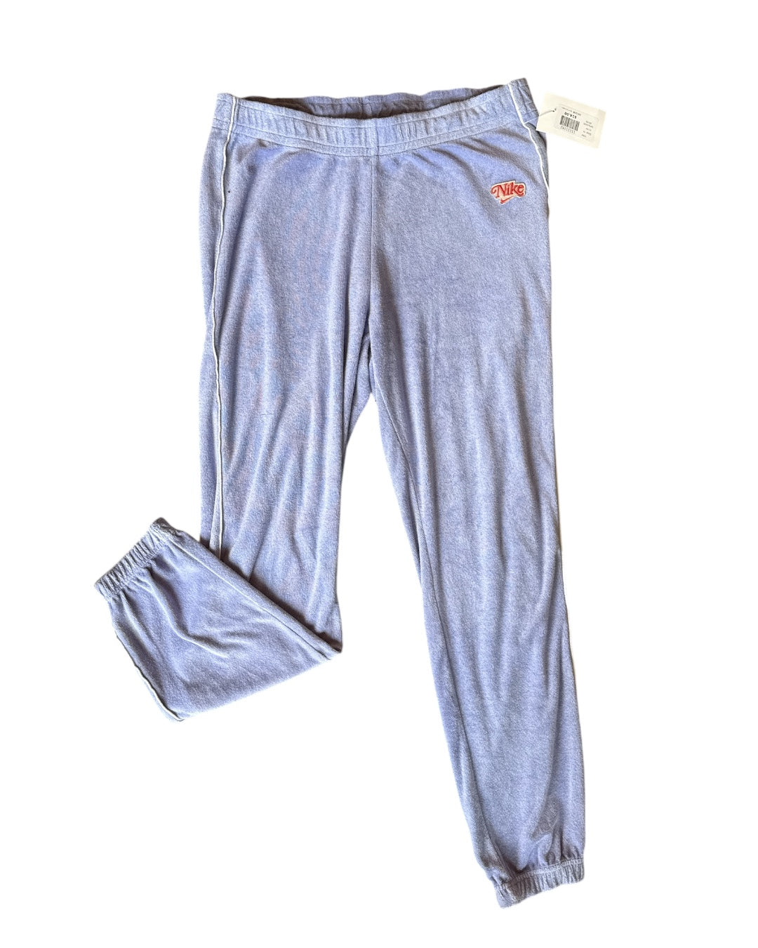 purple nike terrycloth pants, m