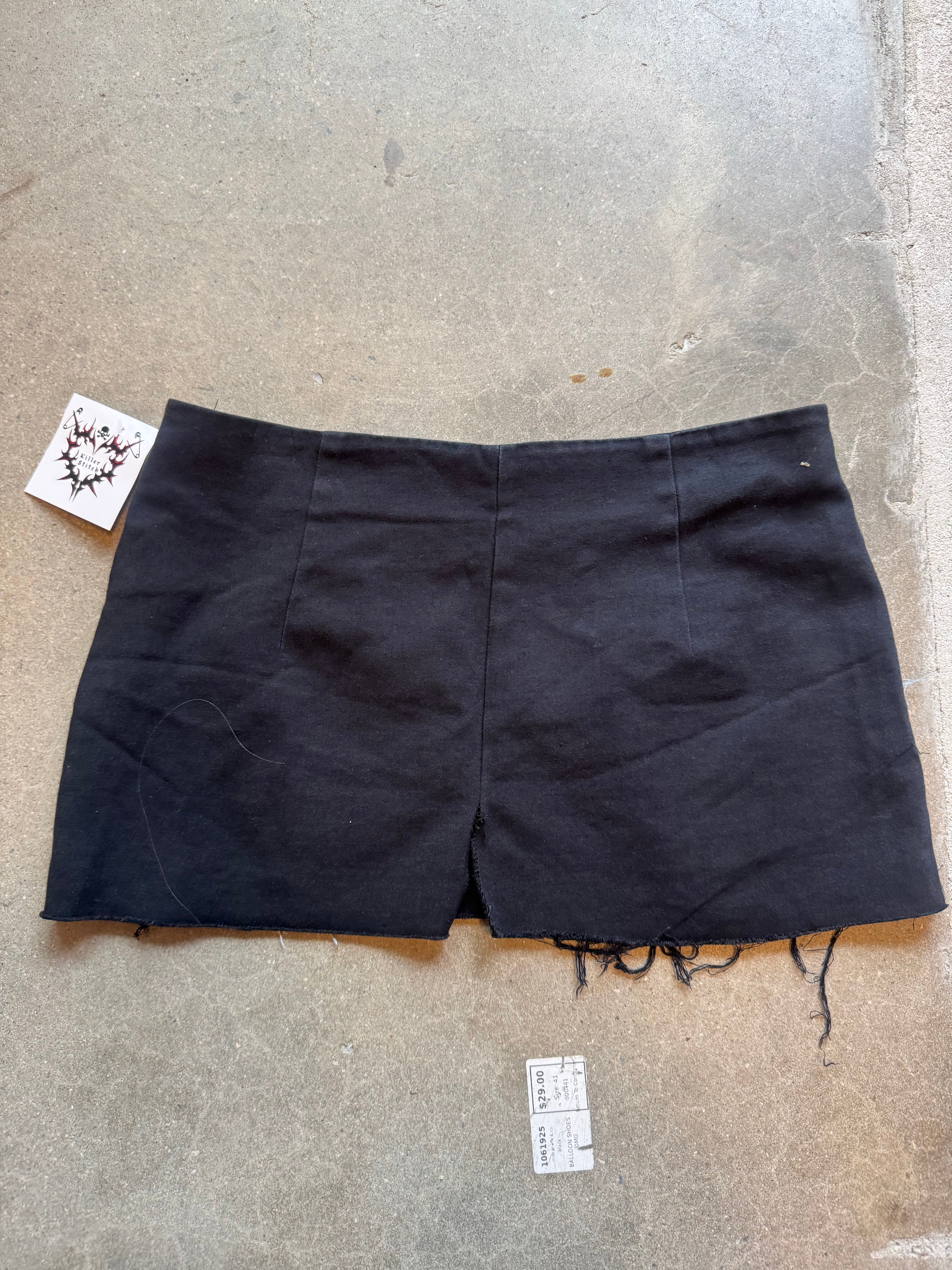 black harve benard upcycled mini skirt, 10 (fits like M)