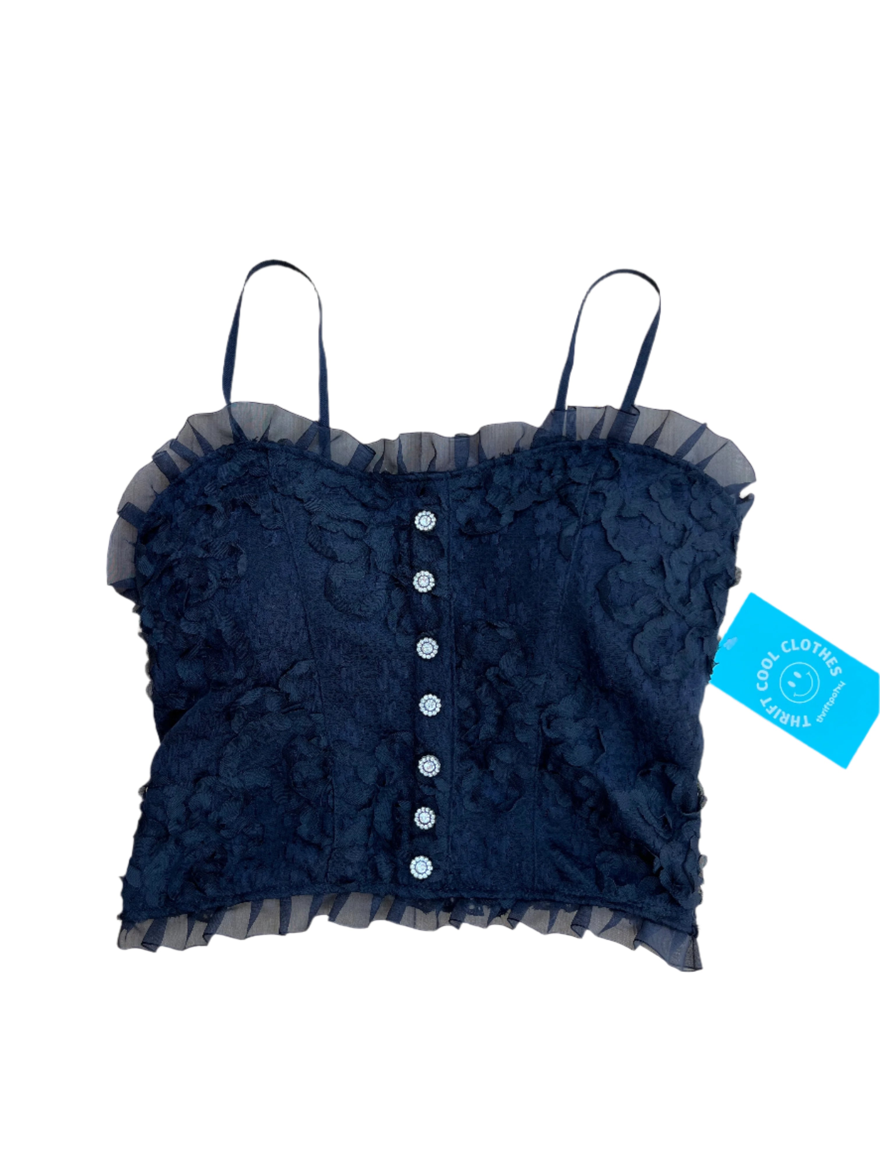 Black Gasim Lacey bra top, S