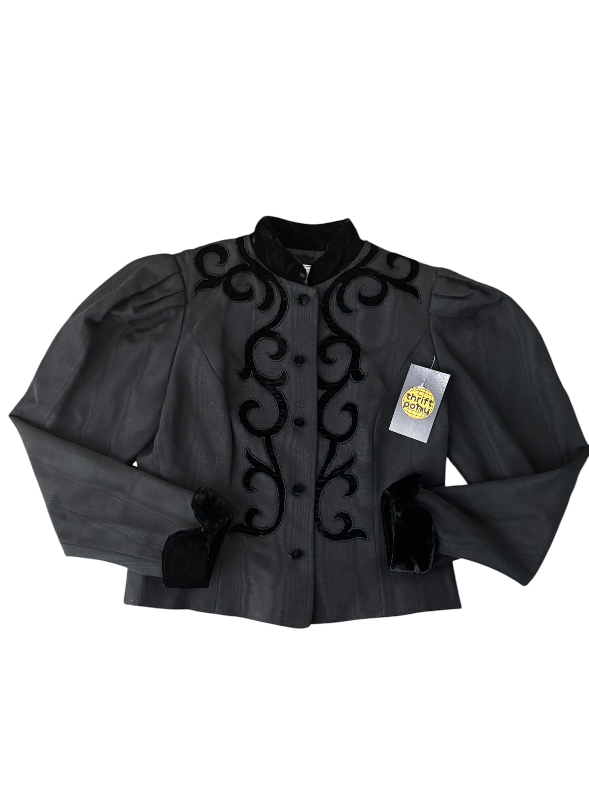 black partique vtg crop jacket, 4