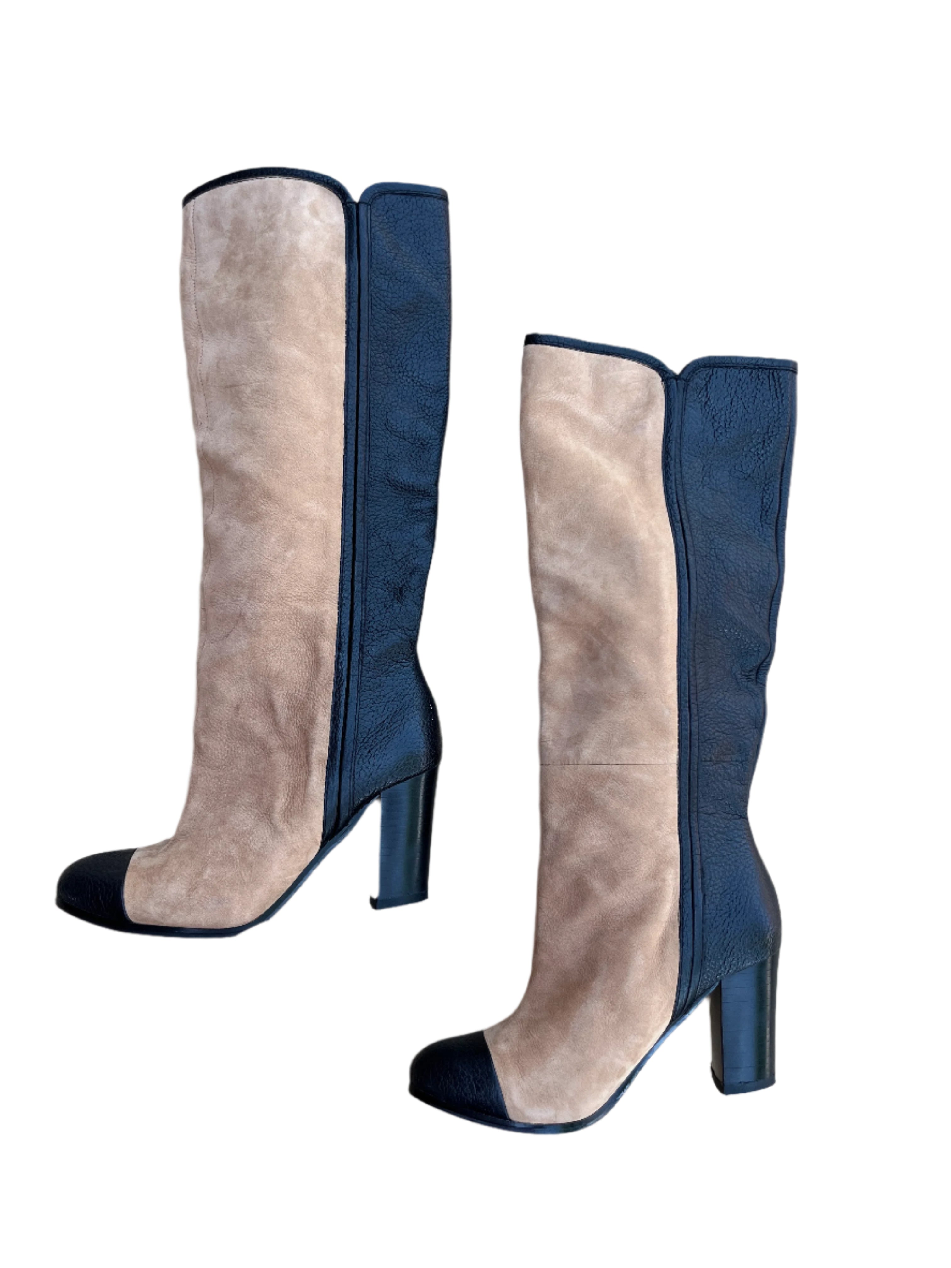 Black brown Zara Two toned boots, 39