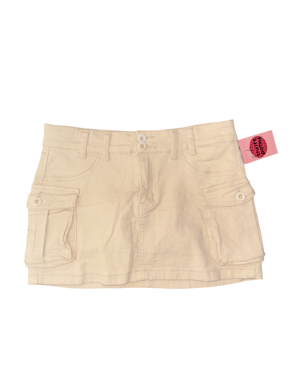 beige  cargo mini skirt, m