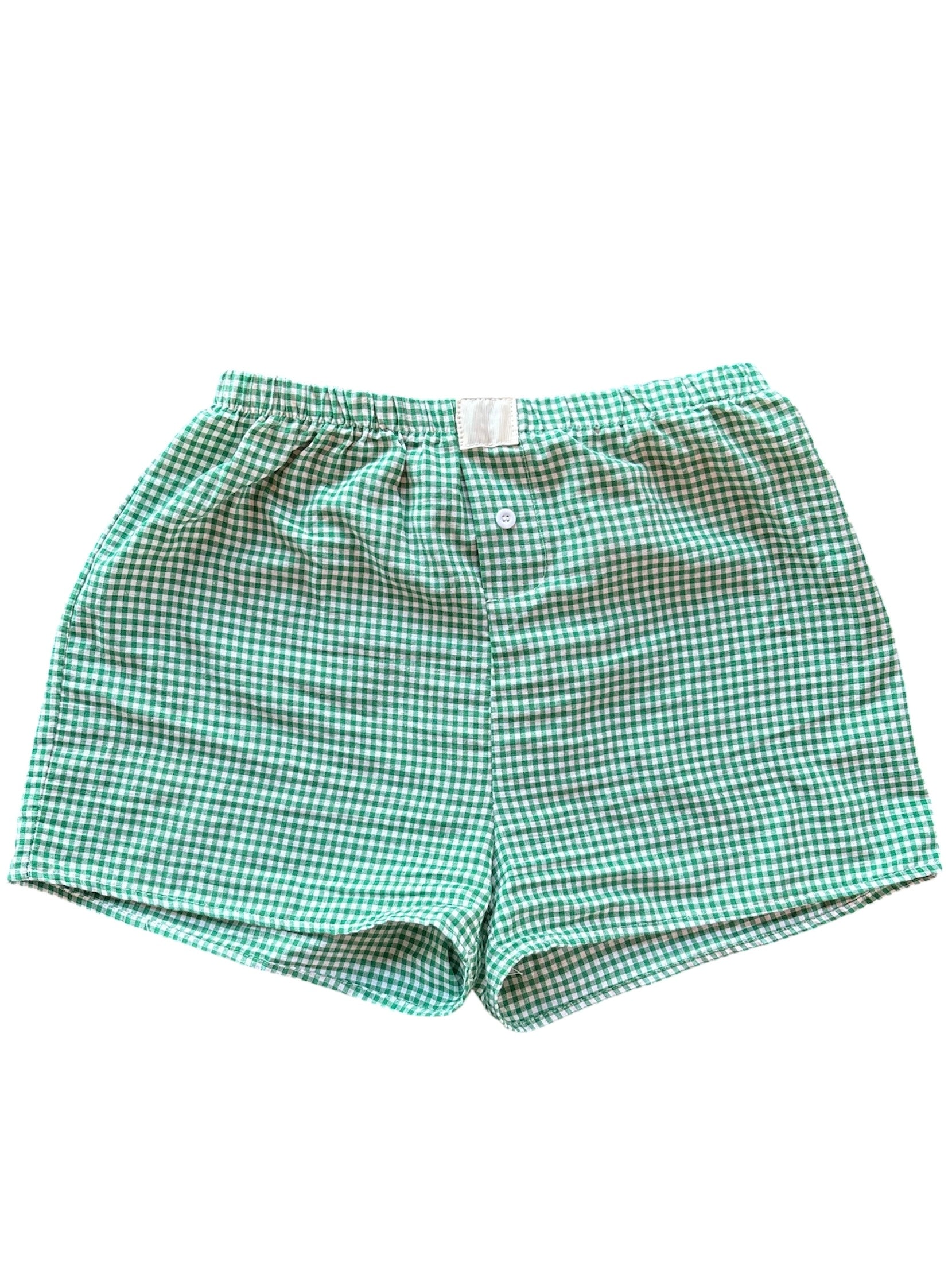 green white gingham shorts (S)