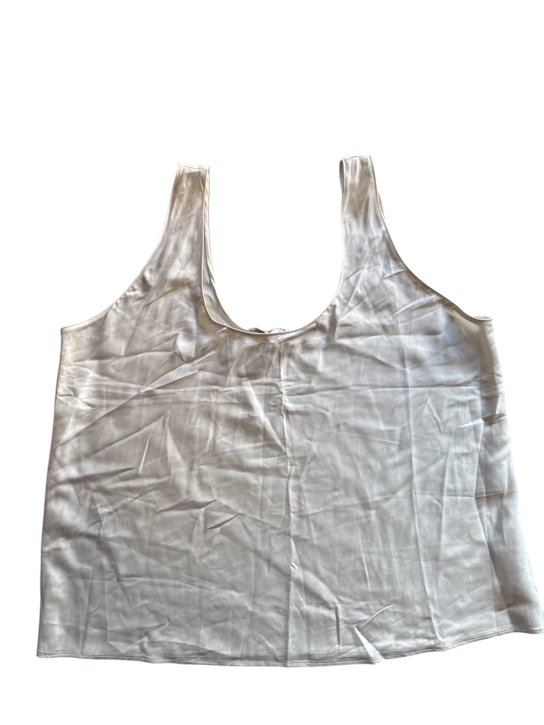 cream abercrombie silky tank, xl