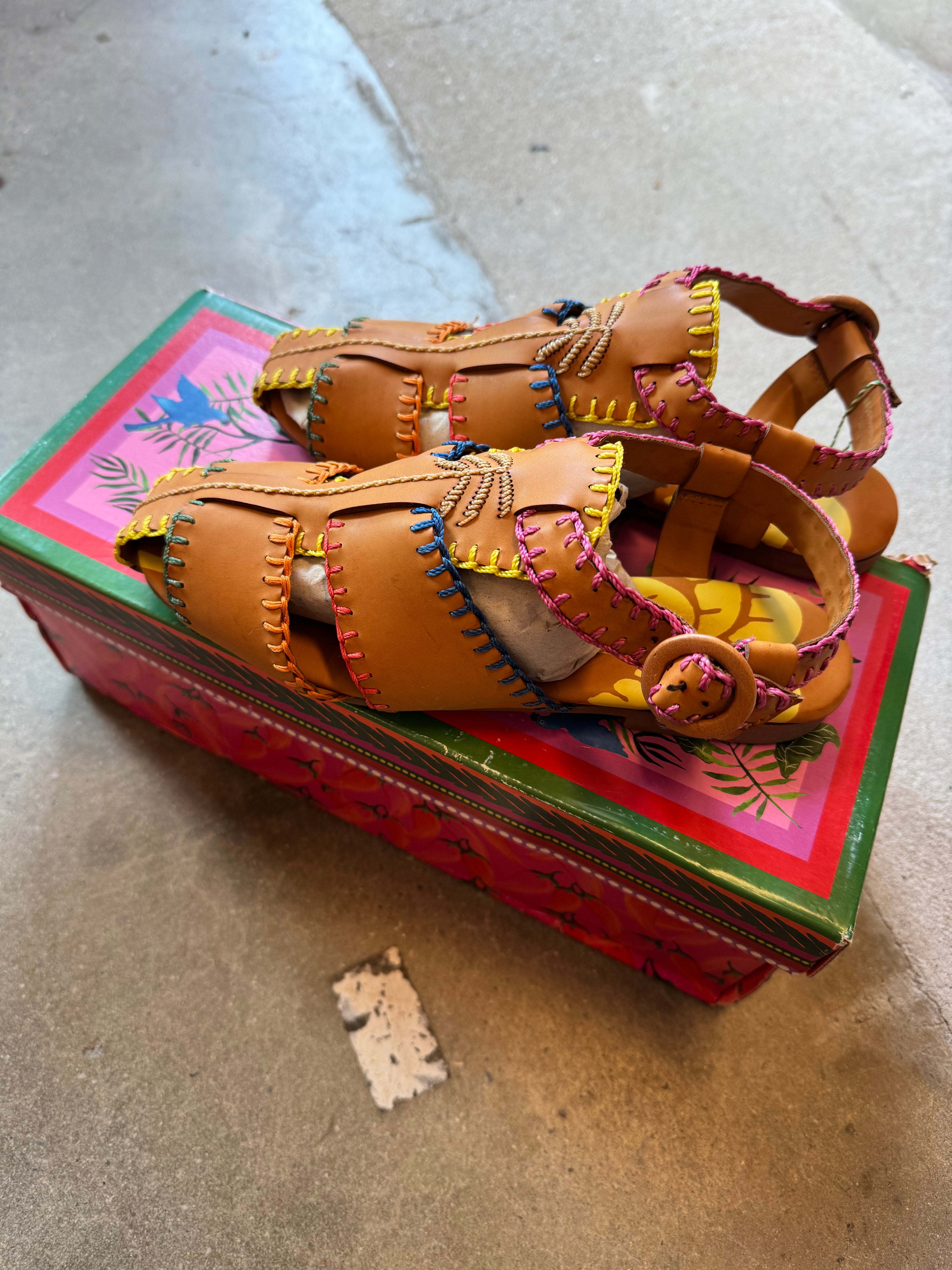 tan farm rio new in box sandals, 6