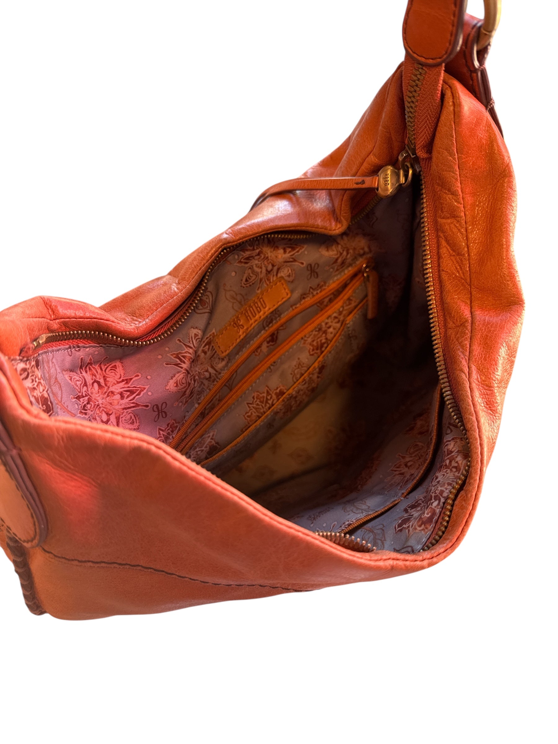 Brown Hobo Crescent leather bag