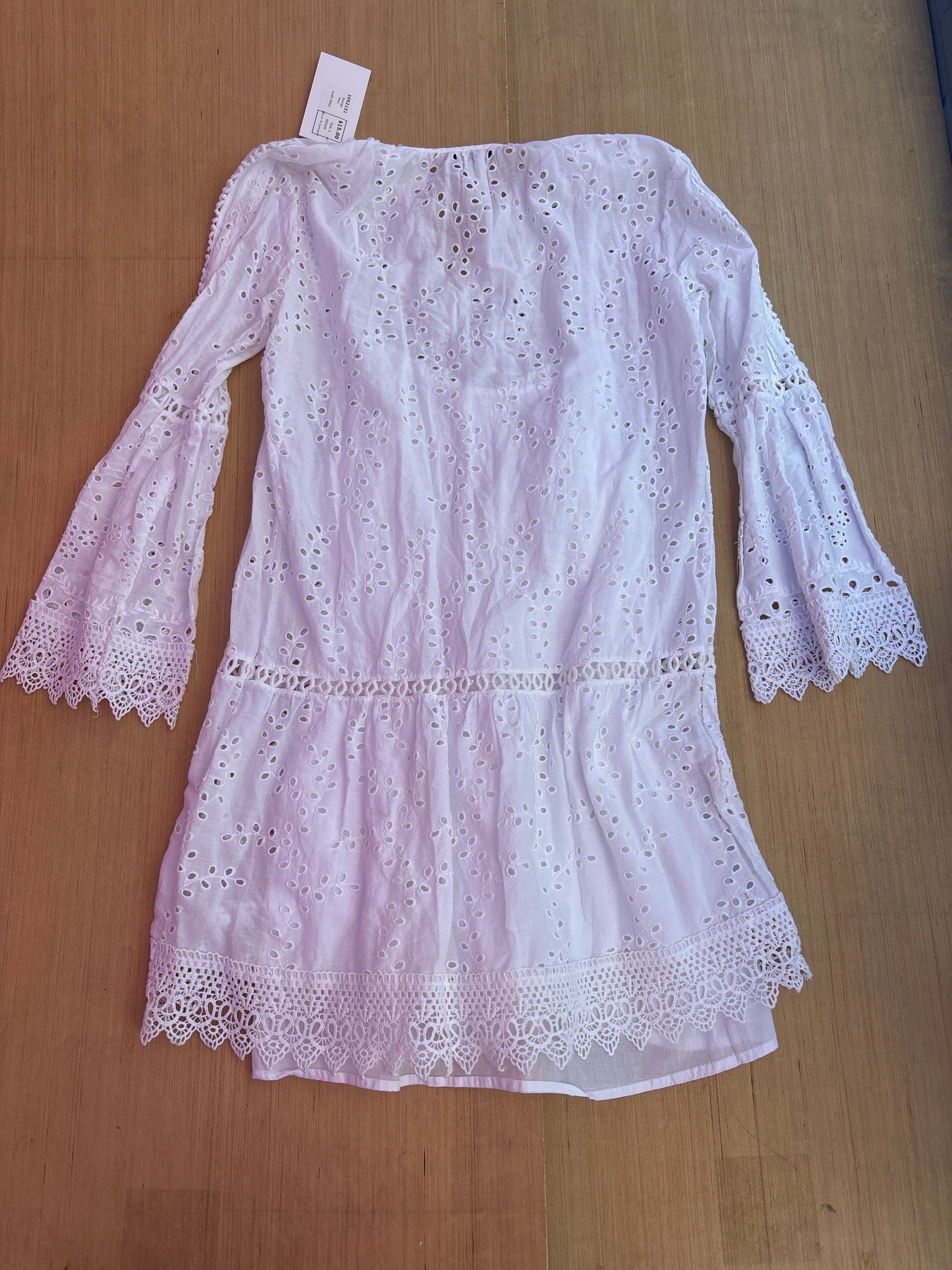 White Mango eyelit dress, s