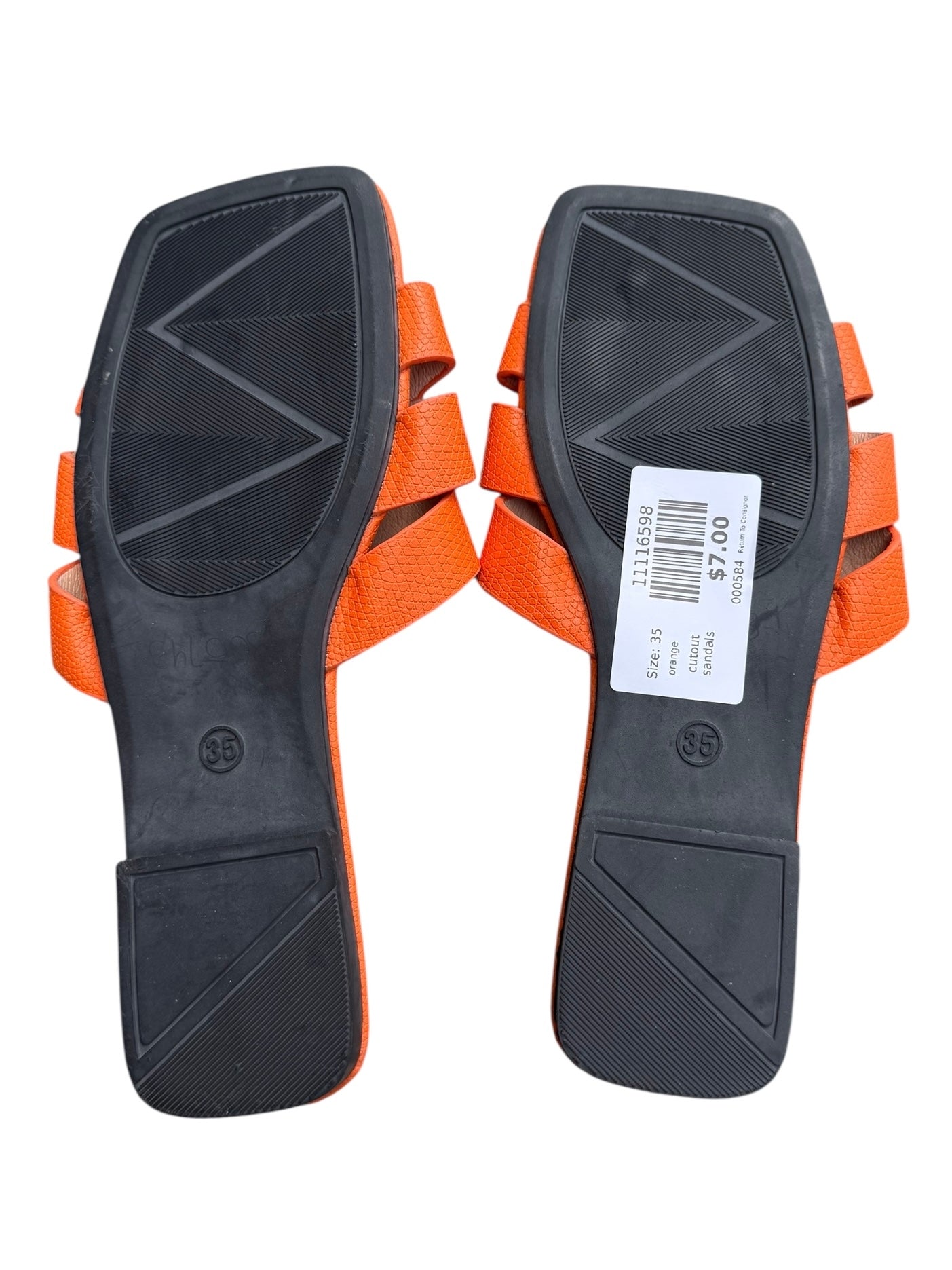 orange  cutout sandals, 35