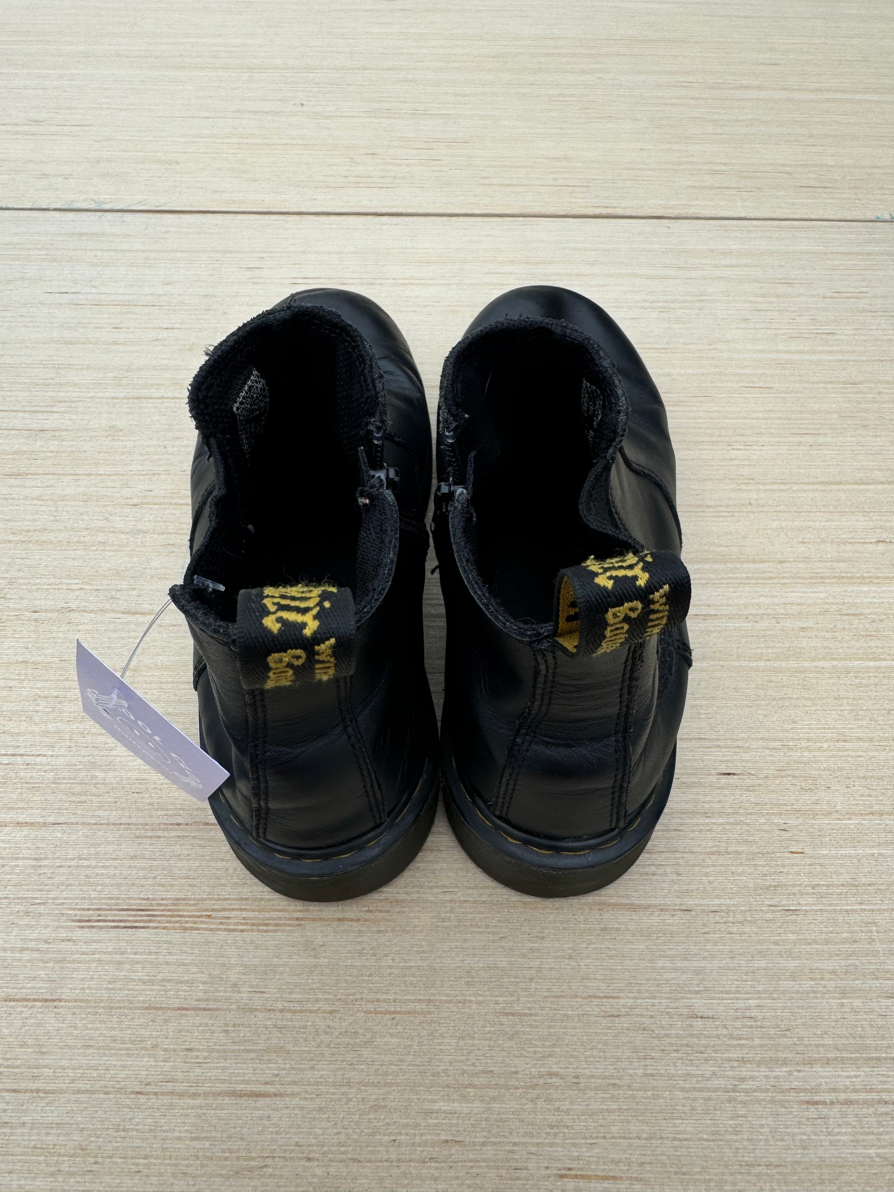 black dr martens zip up boots, 7