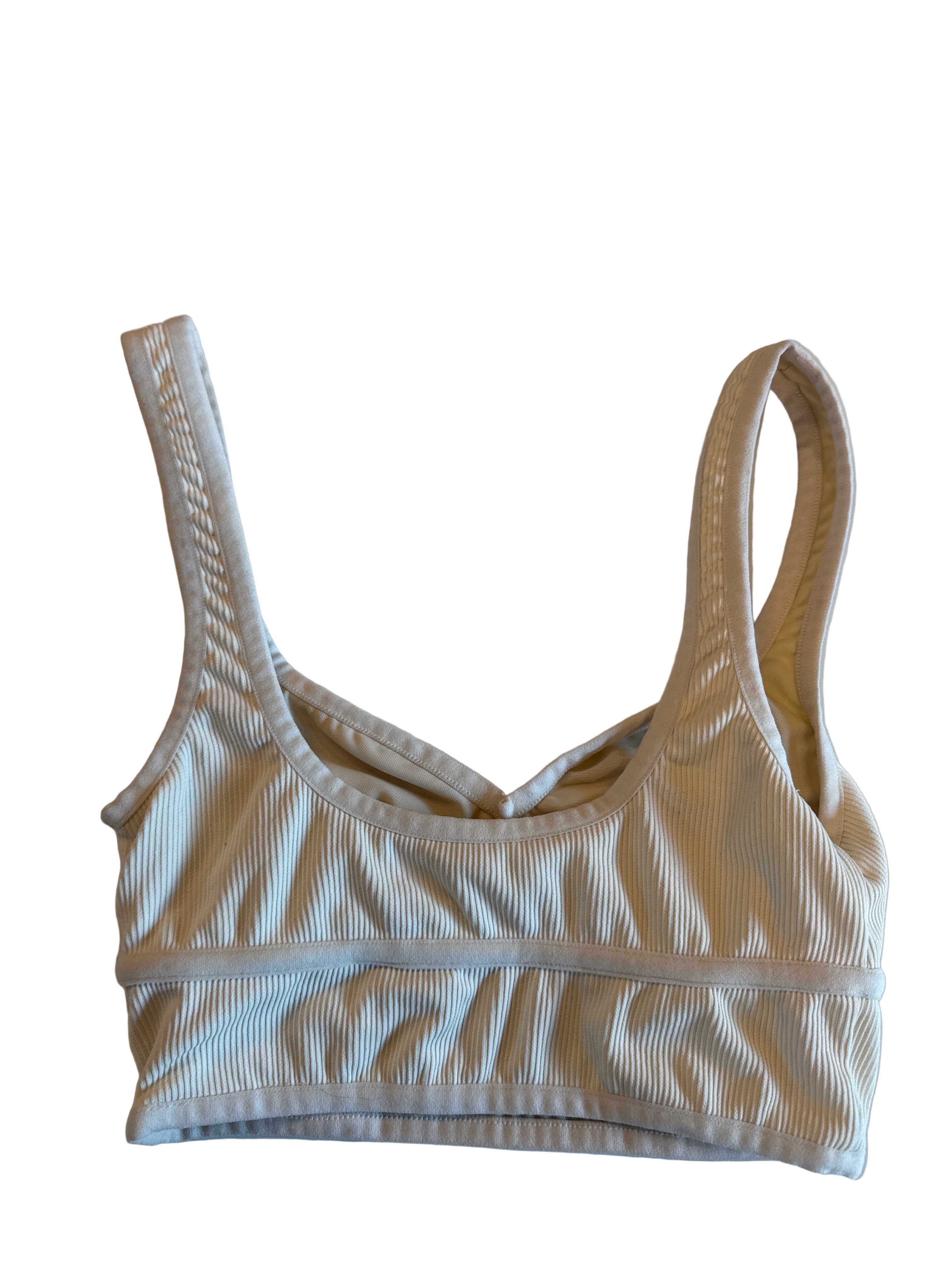 cream for love and lemons sports bra, xs