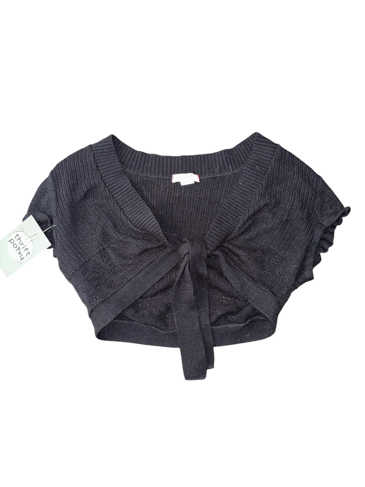 black deb cropped ss shrug, m