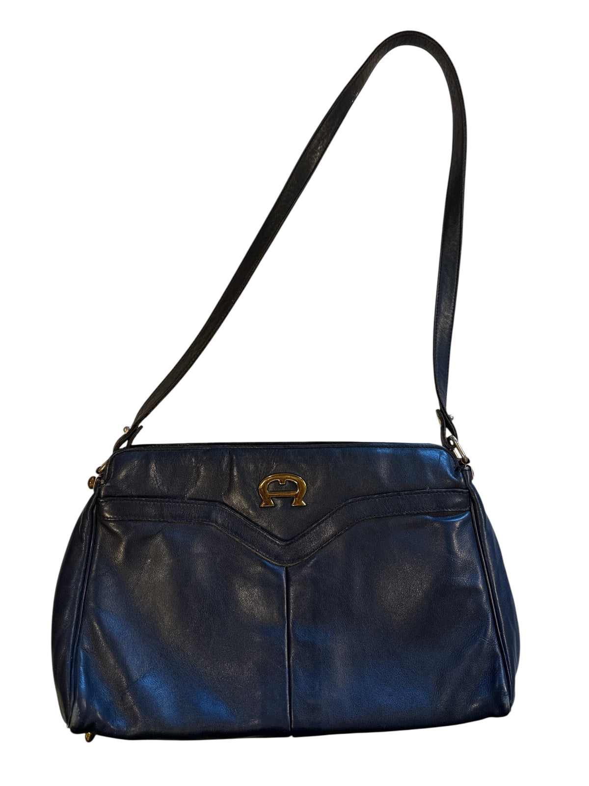 Black etienne aigner Leather bag w gold buckles