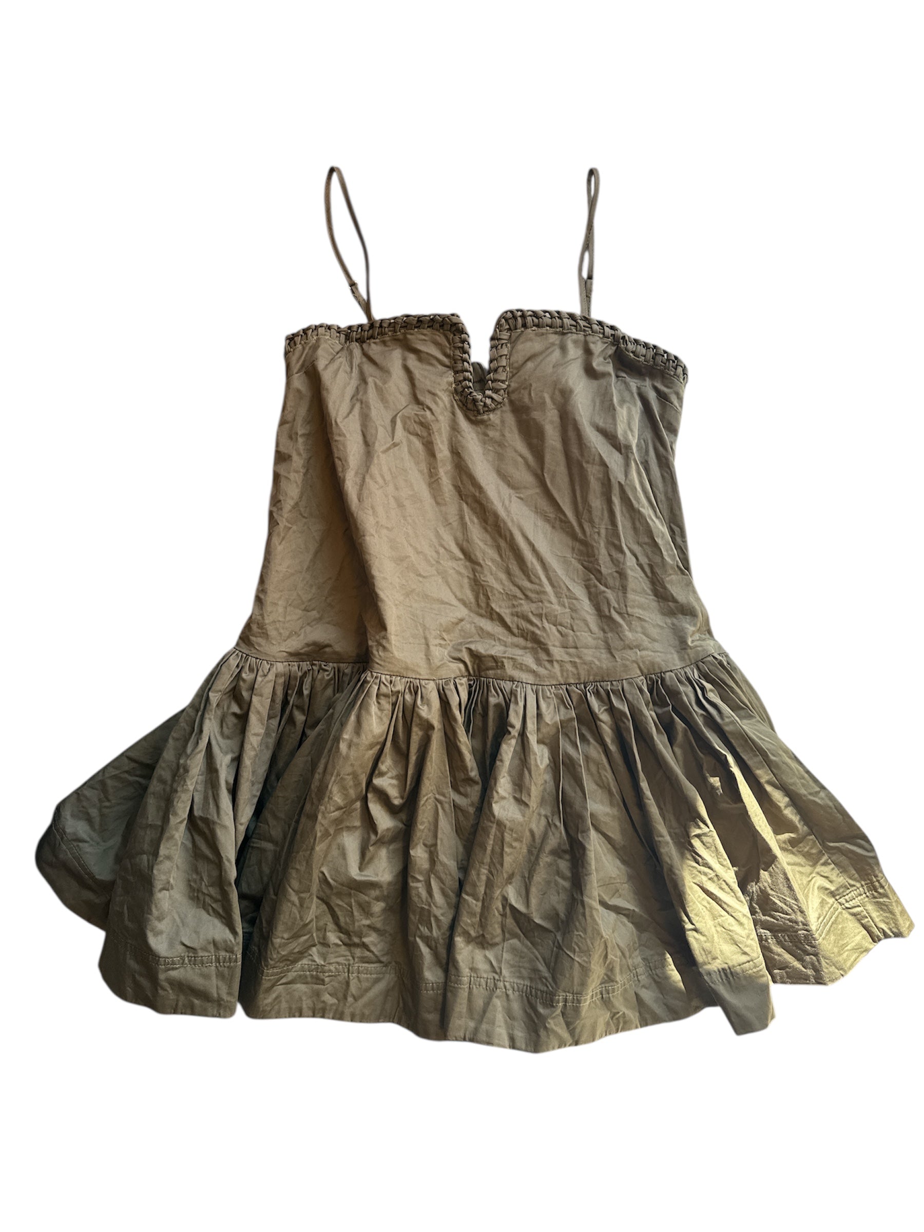 green  dropwaist mini dress, 6