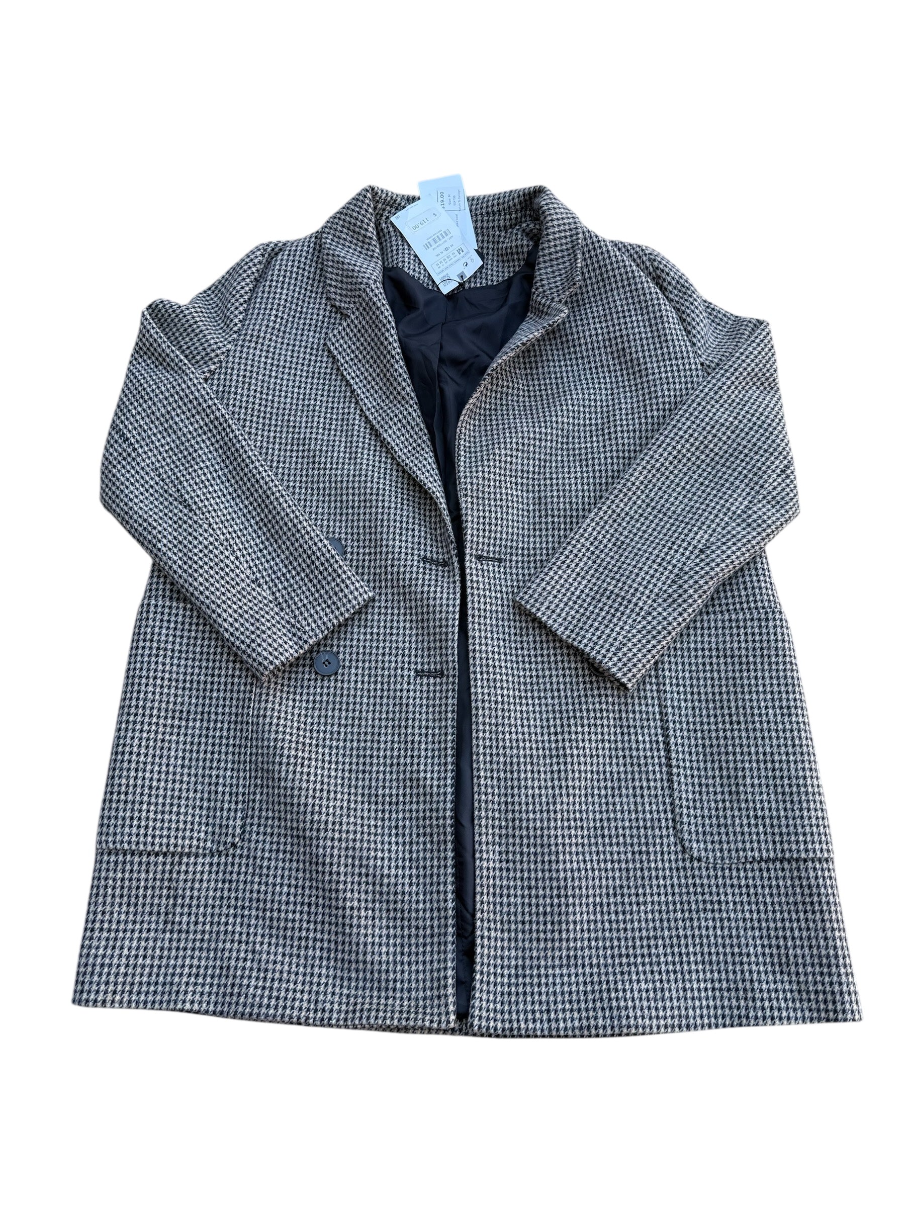 brown black Zara NWT plaid coat, M