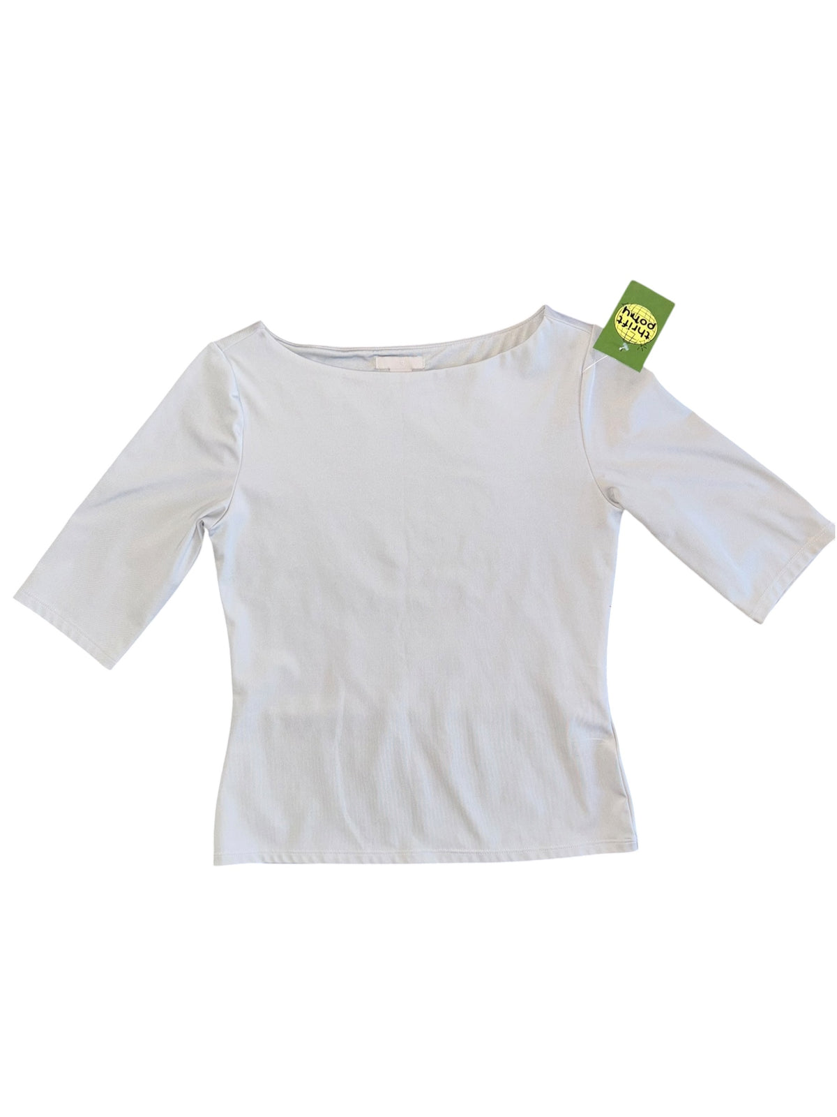 slate gray HM 3/4 sleeve scoop neck top, M