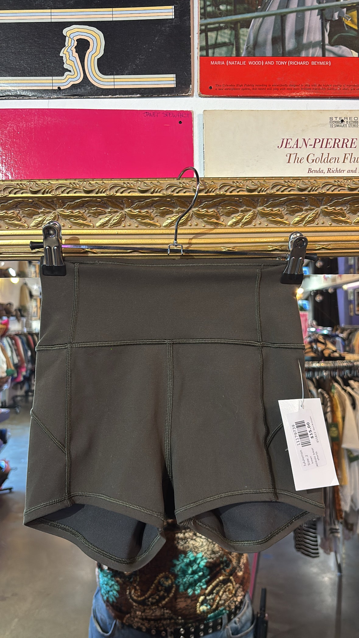 brown lululemon Athletic biker shorts, 2