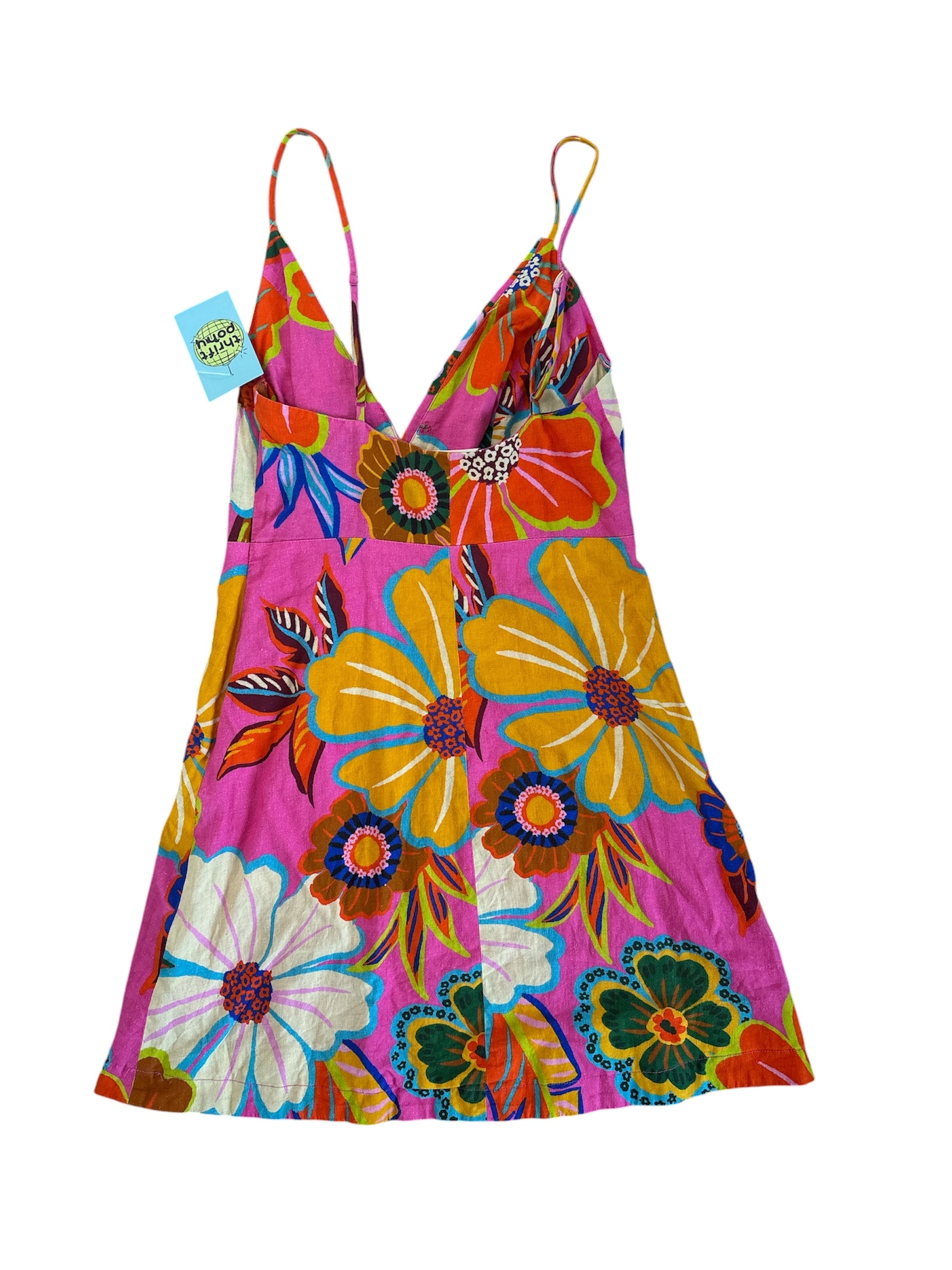 multi farm rio floral dress, S