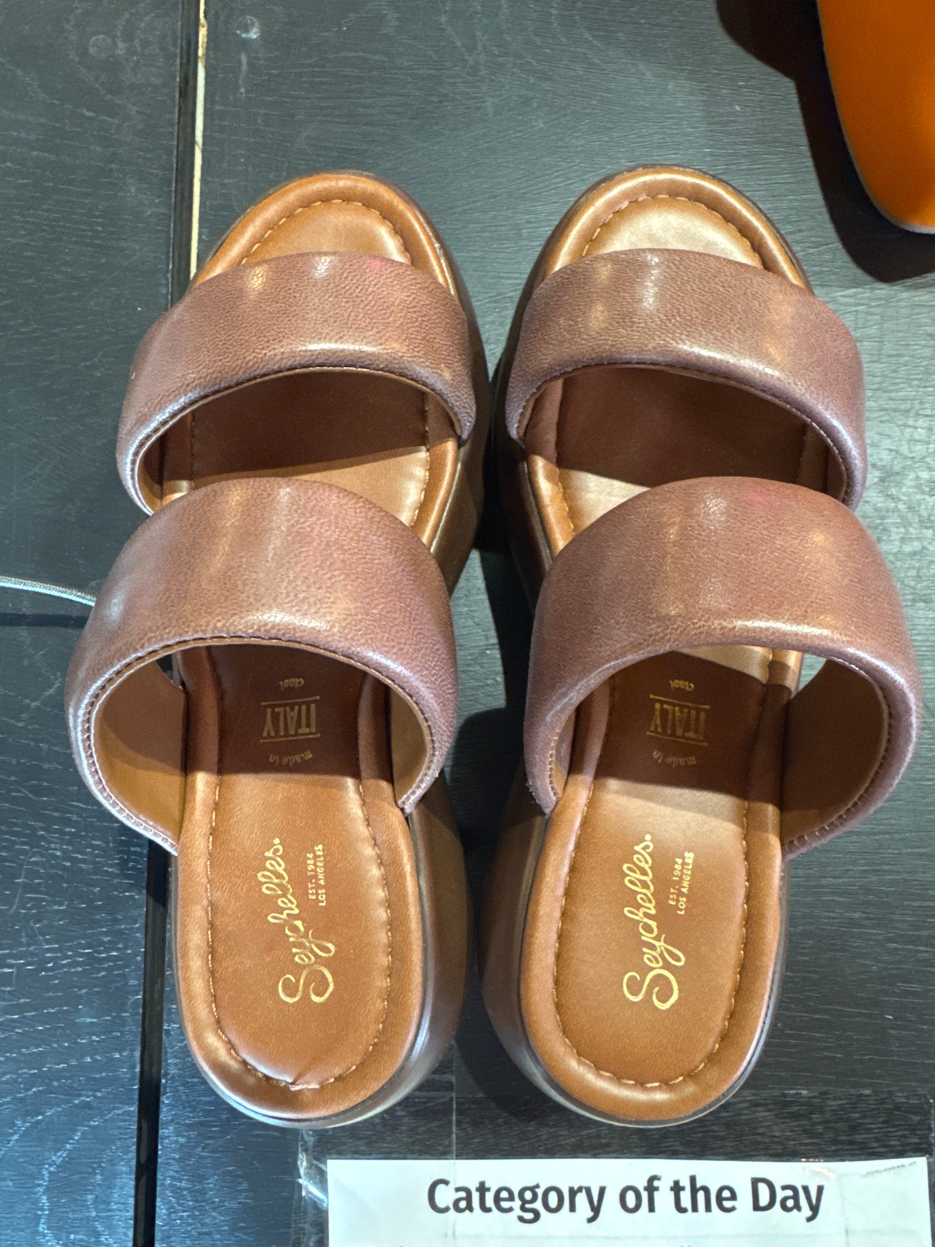 brown seychelles bubble platform sandals, 9.5 like new condition
