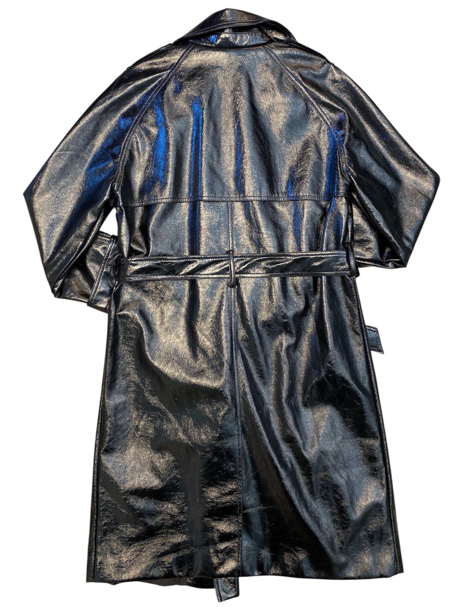 black steve madden vinyl trench, s