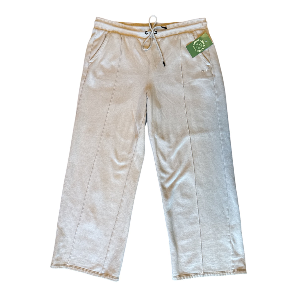 beige dkny drawstring sweatpants, L