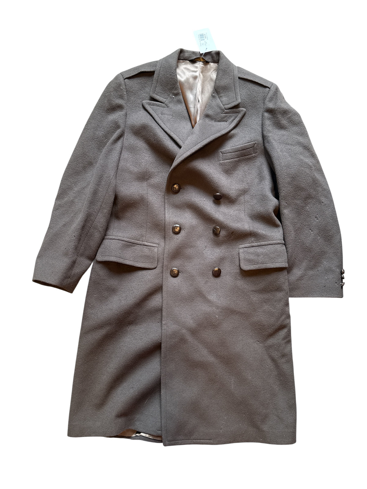 brown hammonton park trench wool coat, L
