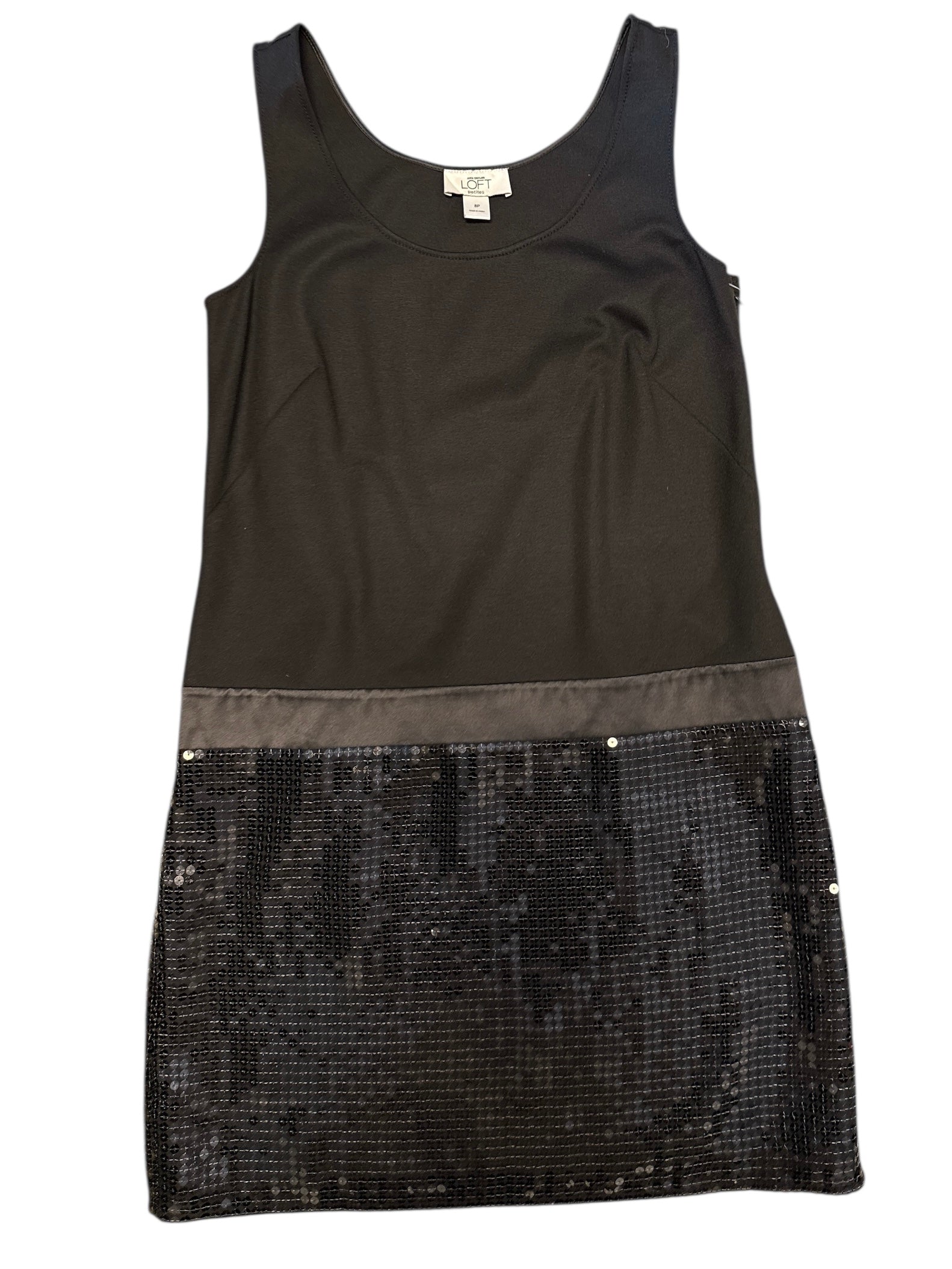black loft sequin mini dress, 8p