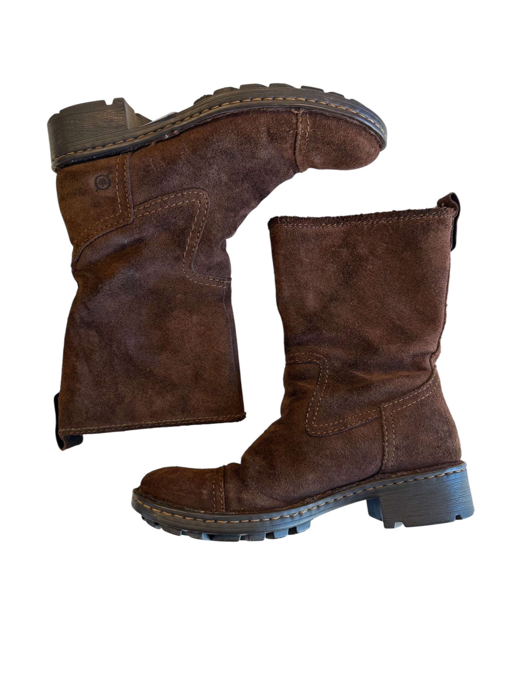 brown born suede boots, 6.5